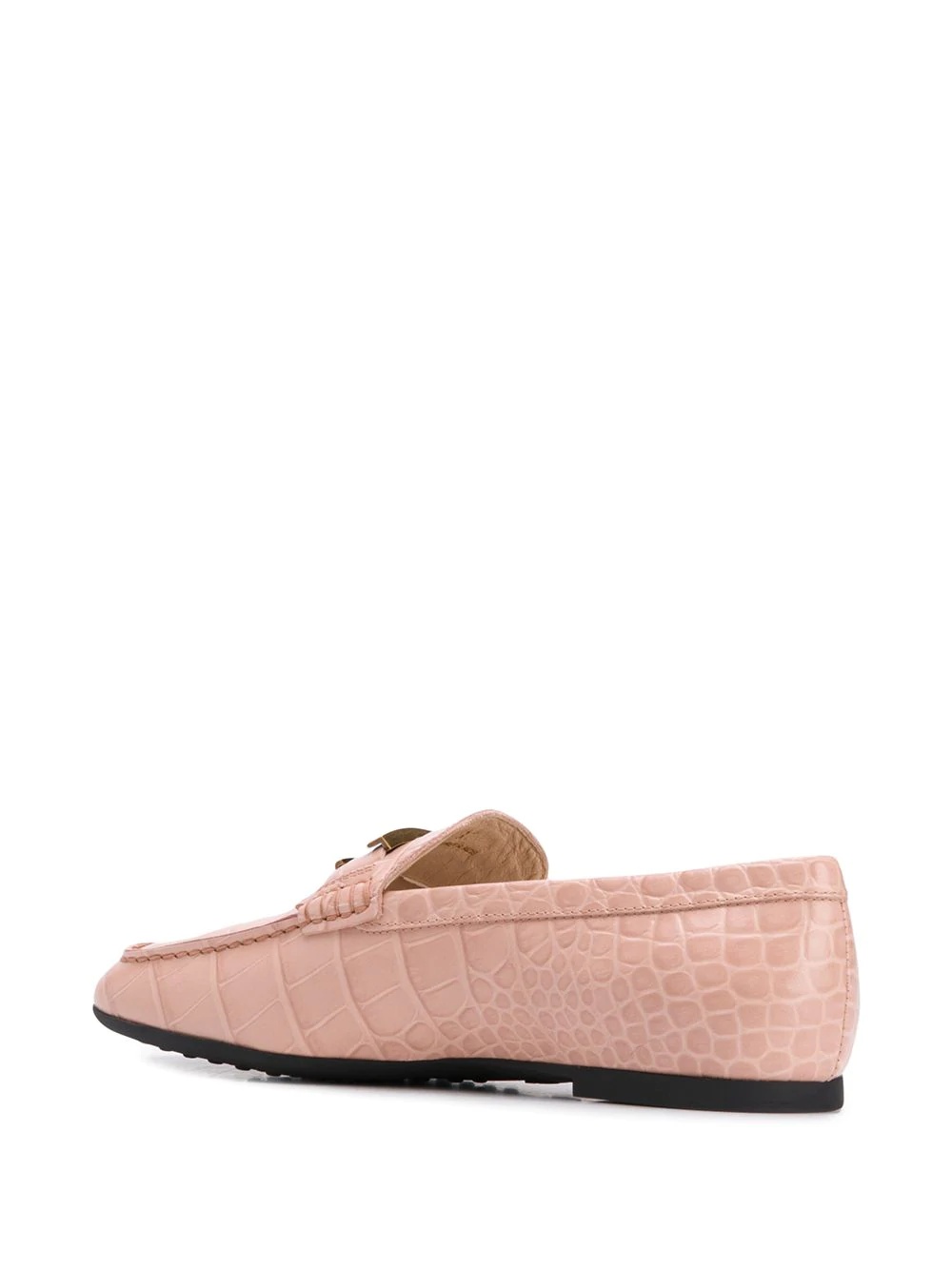 crocodile-effect leather loafers - 3