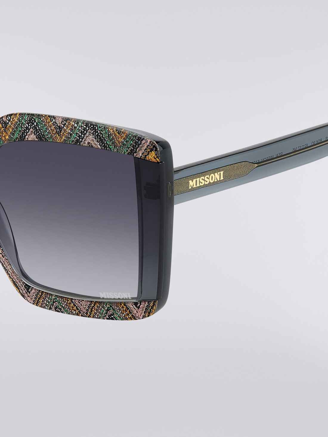 Square sunglasses with fabric inserts - 4