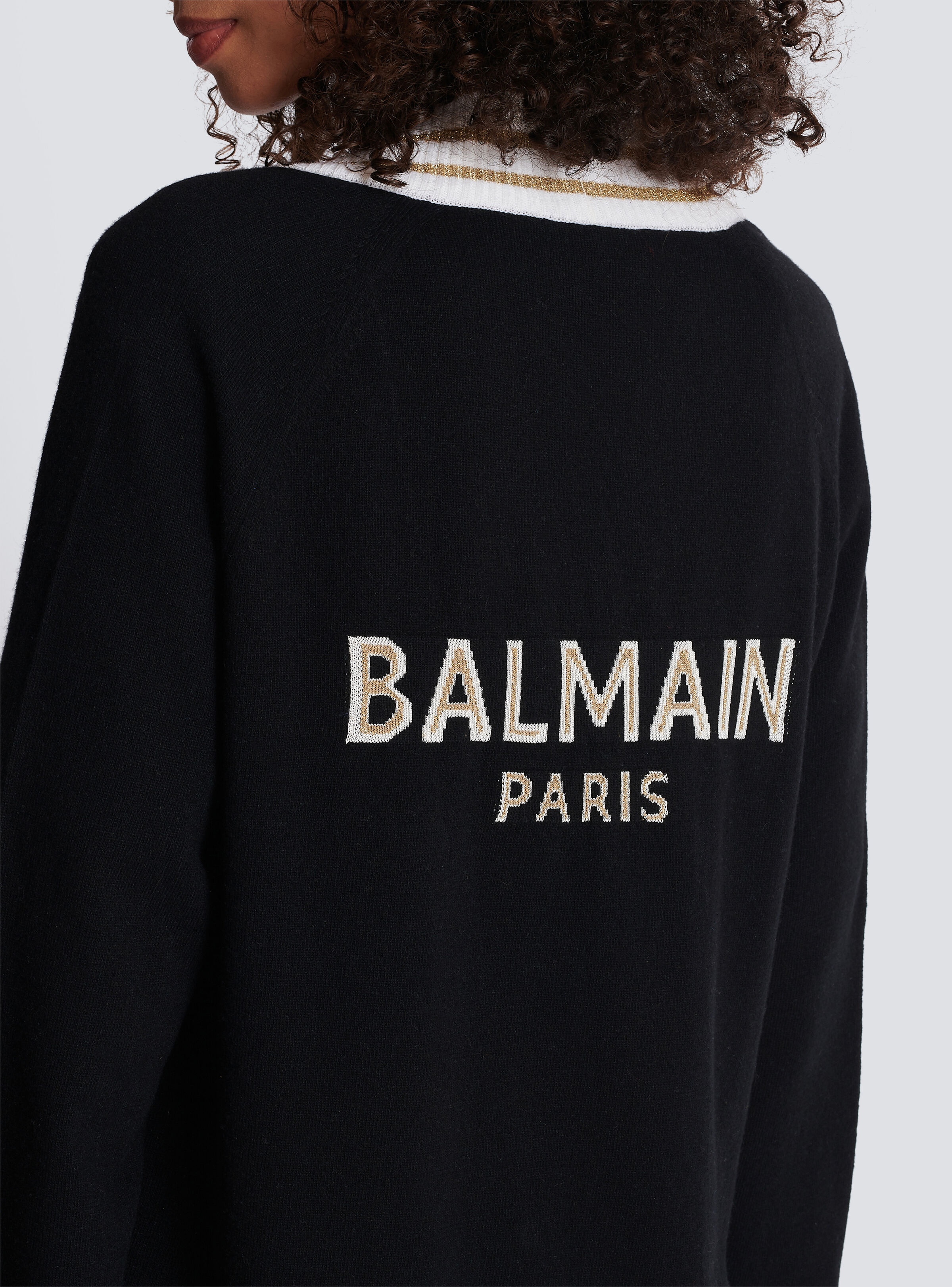 Cashmere cardigan with Balmain logo - 8