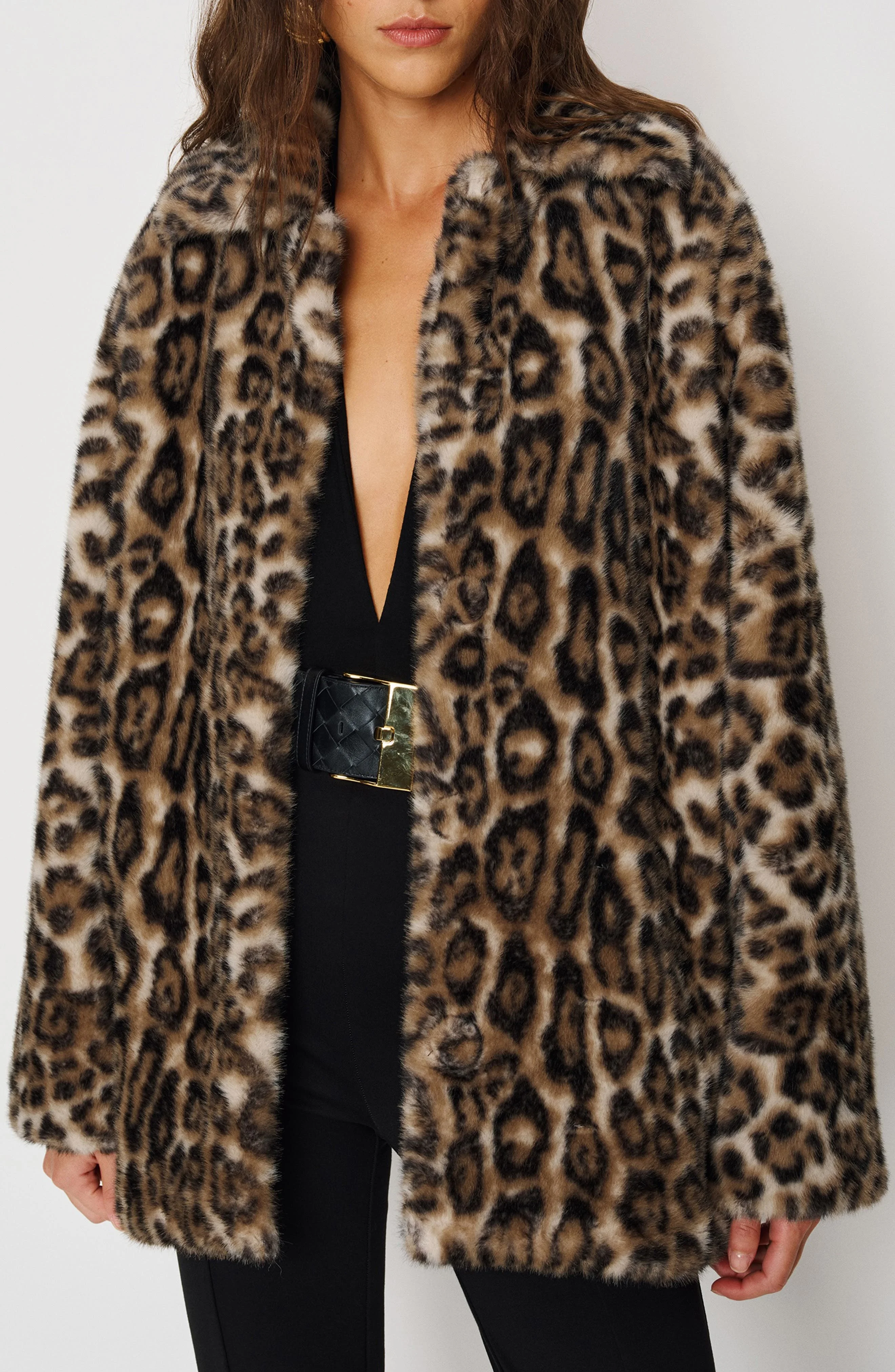 Reformation Faux Fur Coat in Leopard at Nordstrom - 1