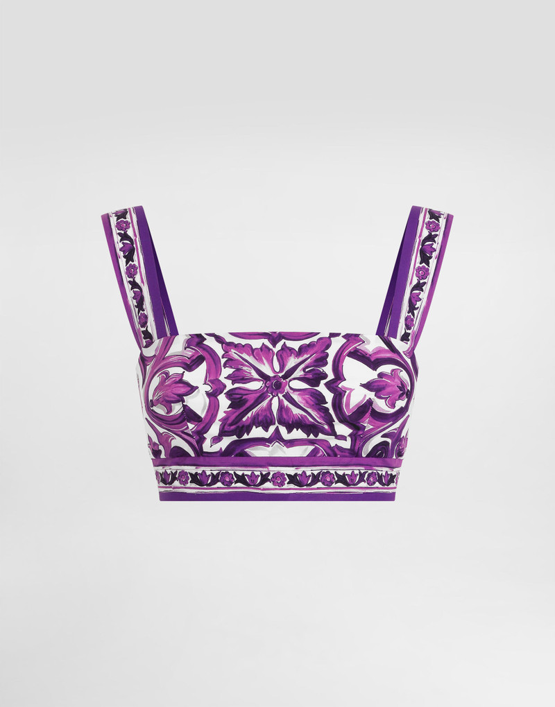 Majolica-print poplin top 1