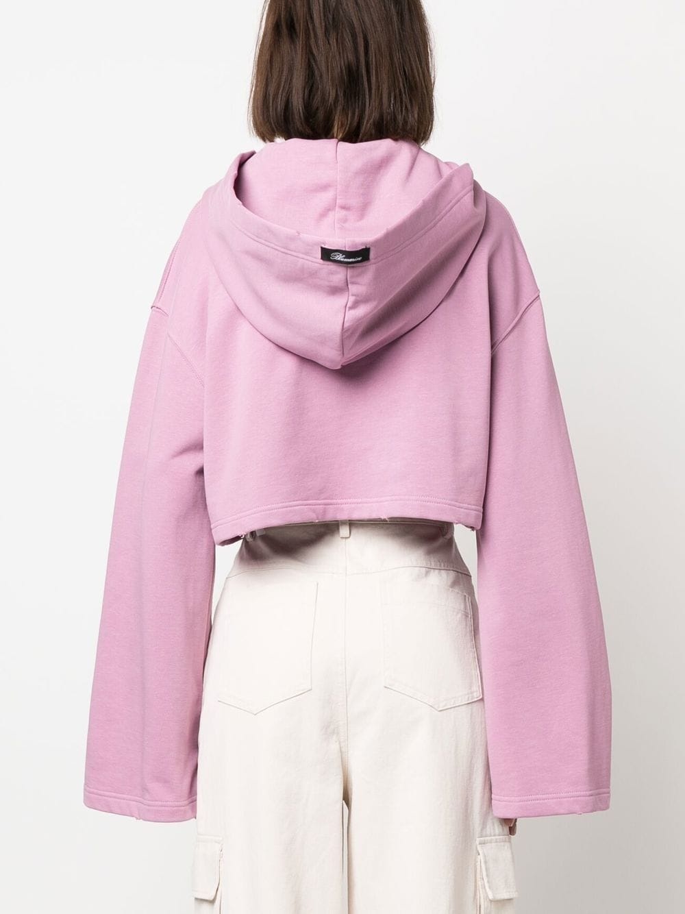 logo-embellished cropped hoodie - 4