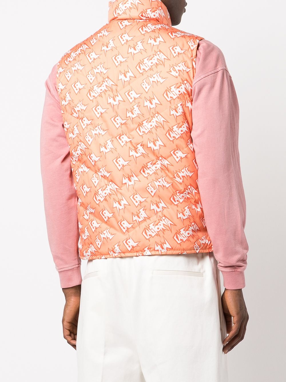 reversible logo-print padded gilet - 5