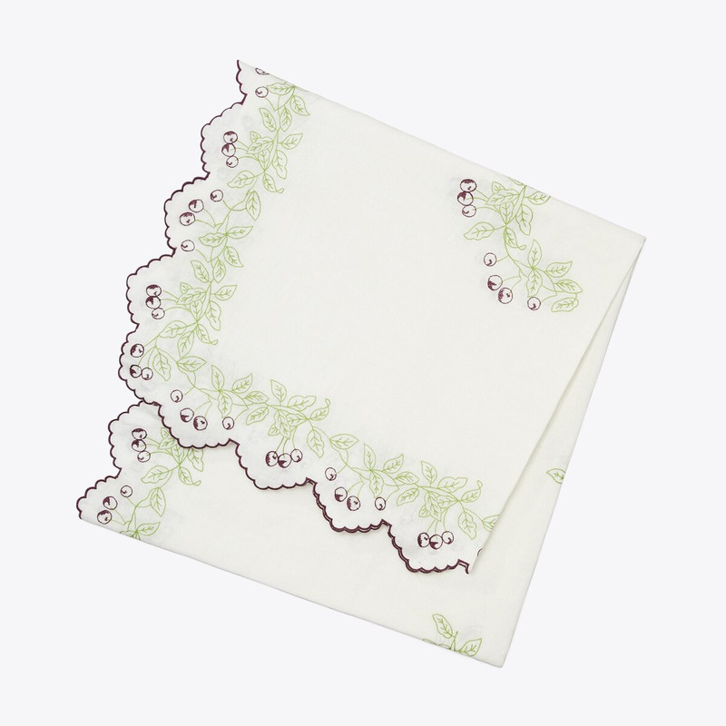 Embroidered Linen Square Tablecloth, 70" 1