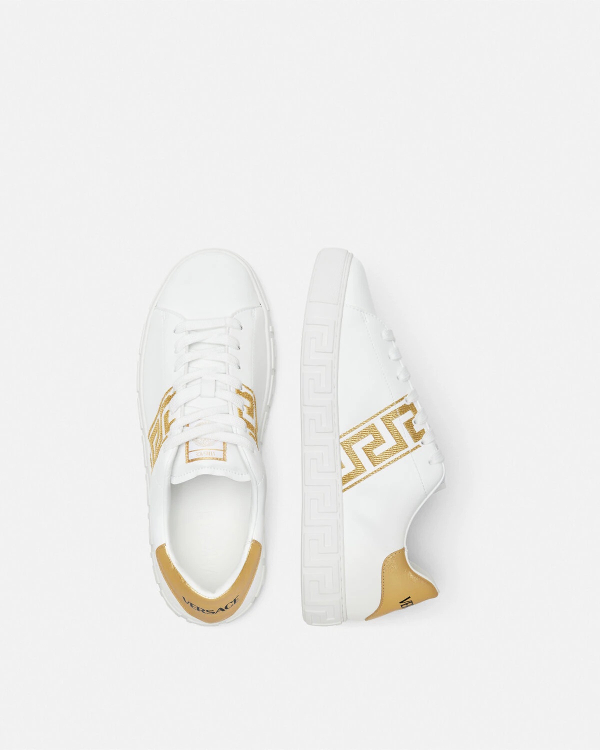 Embroidered Greca Sneakers - 4