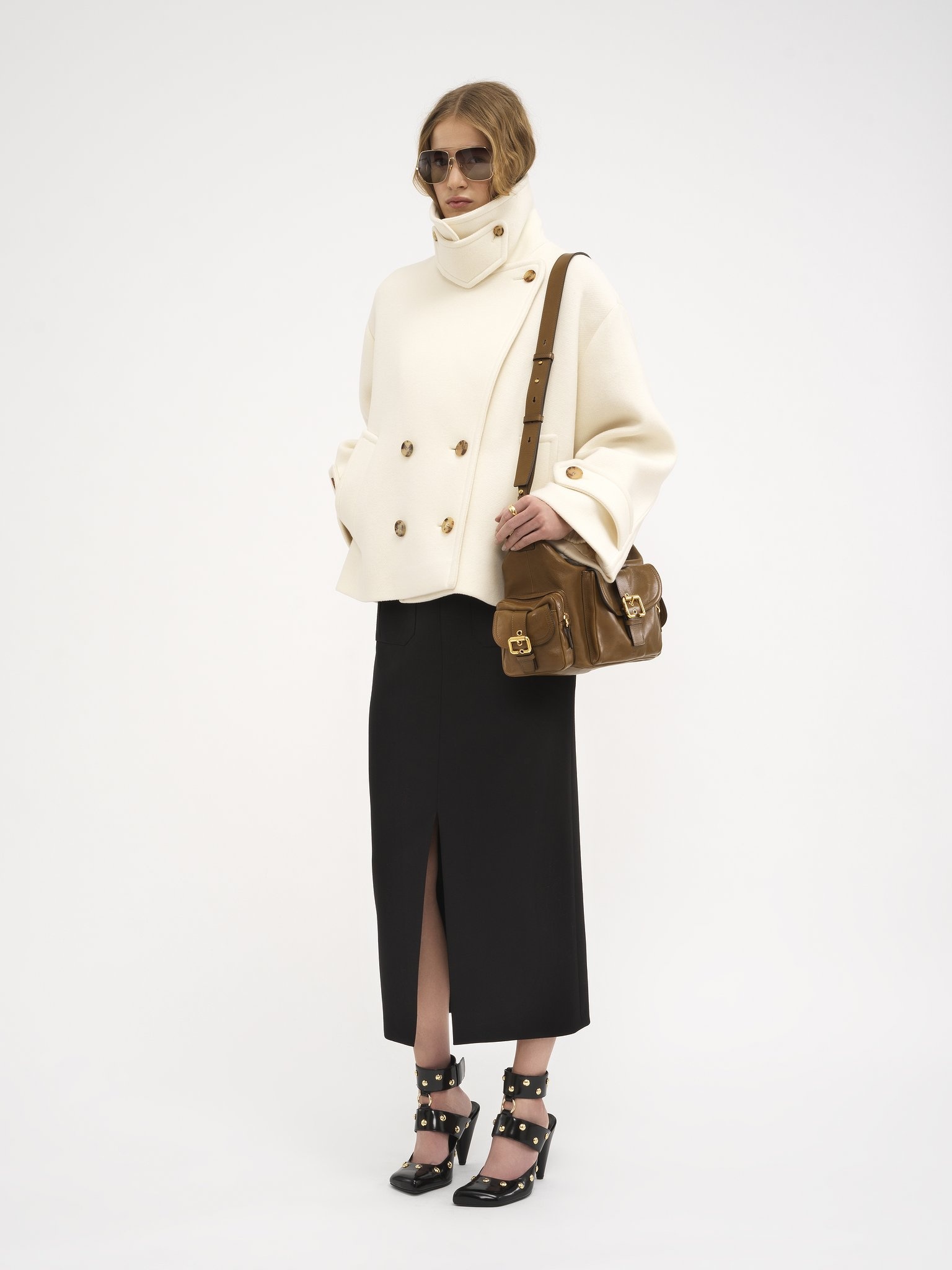 OVERSIZED SHORT COAT IN WOOL - 3