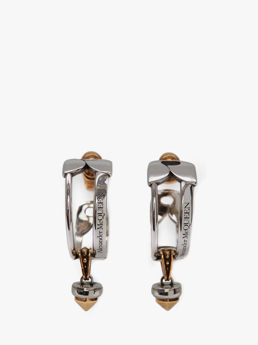 Safety Pin And Stud Hoop Earrings in Gold/silver - 1