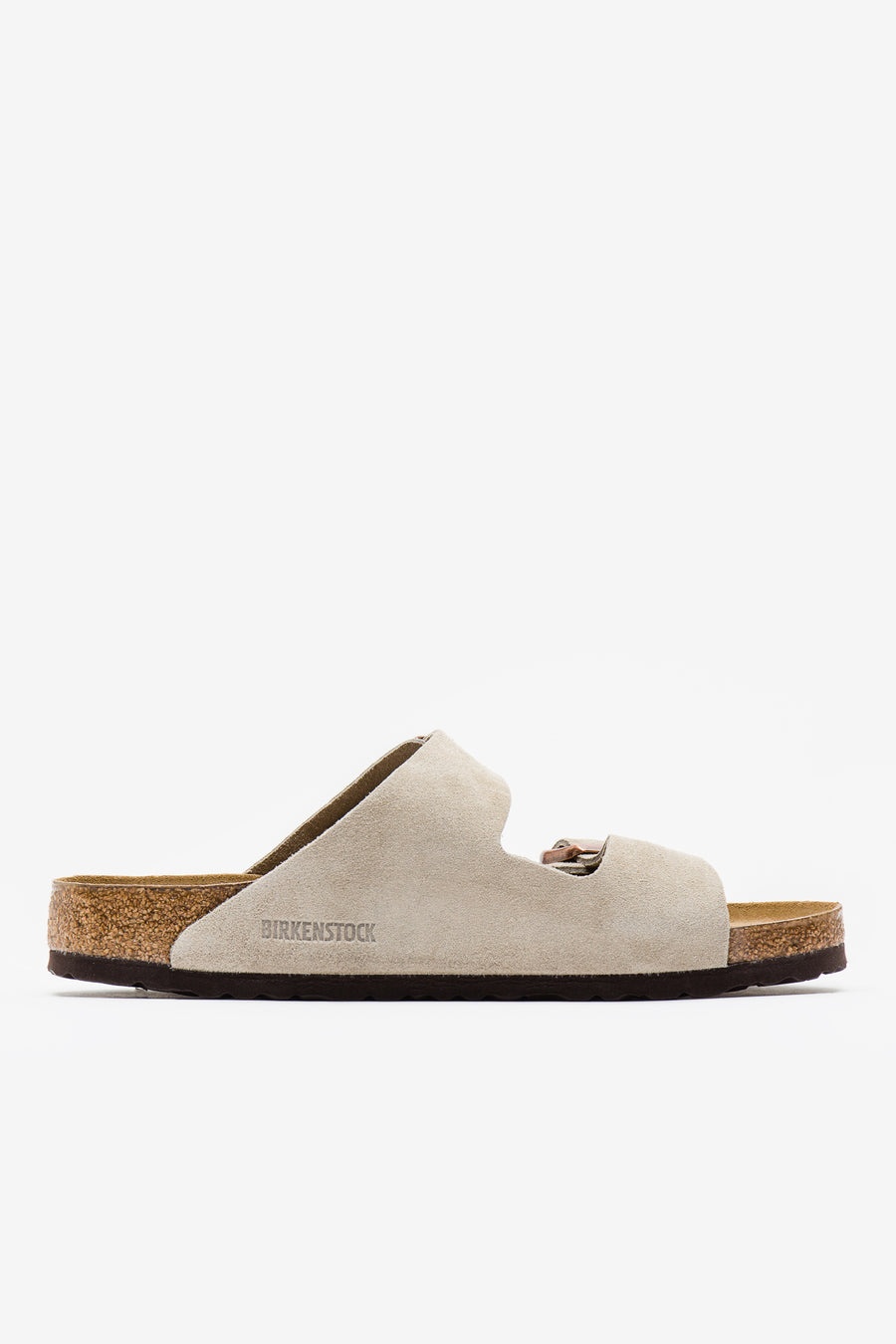 Arizona Soft Footbed Suede Leather Sandals in Taupe - 3