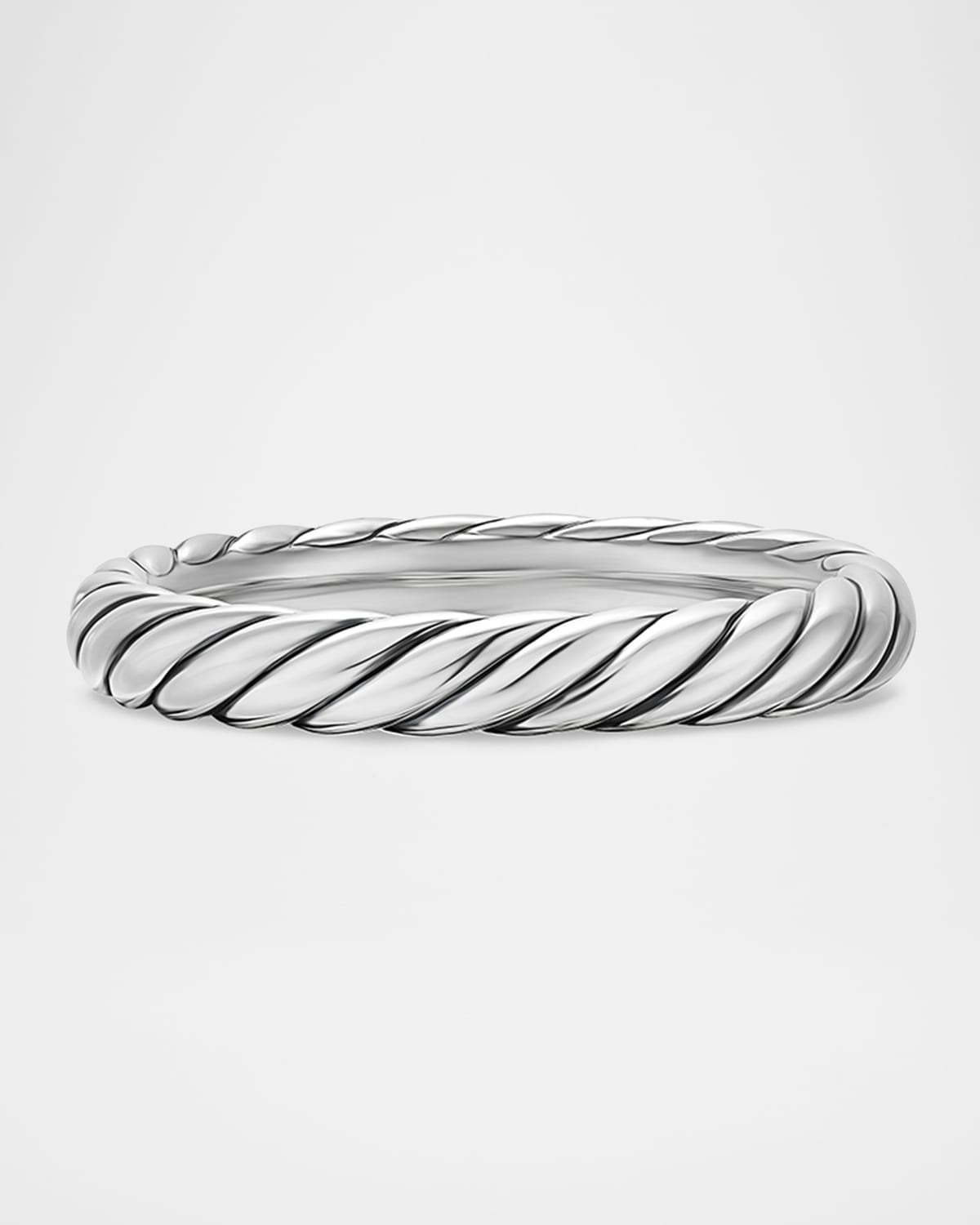 Modern Cable Band Ring in Silver, 3.4mm - 6
