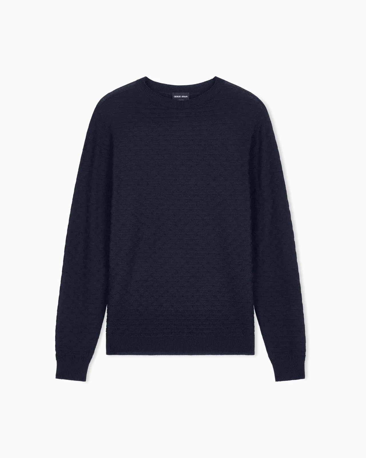 SWEATER WITH REGULAR FIT IN VIRGIN WOOL WITH TRIANGLE WEAVE - 1