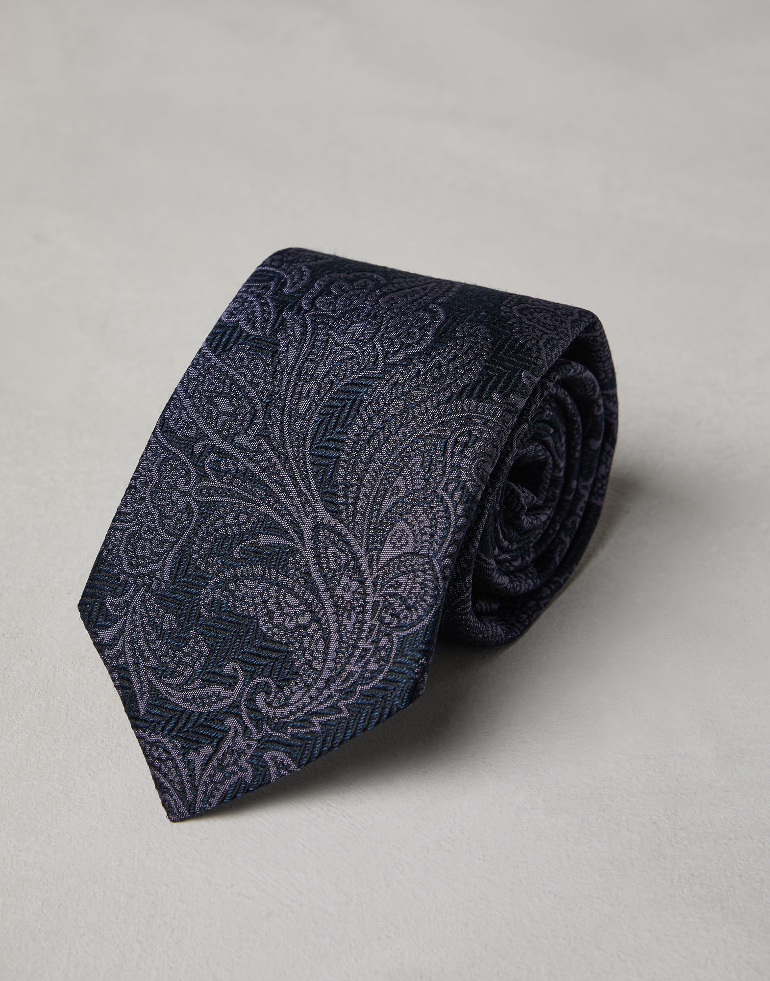 Silk and virgin wool tie with paisley design - 2