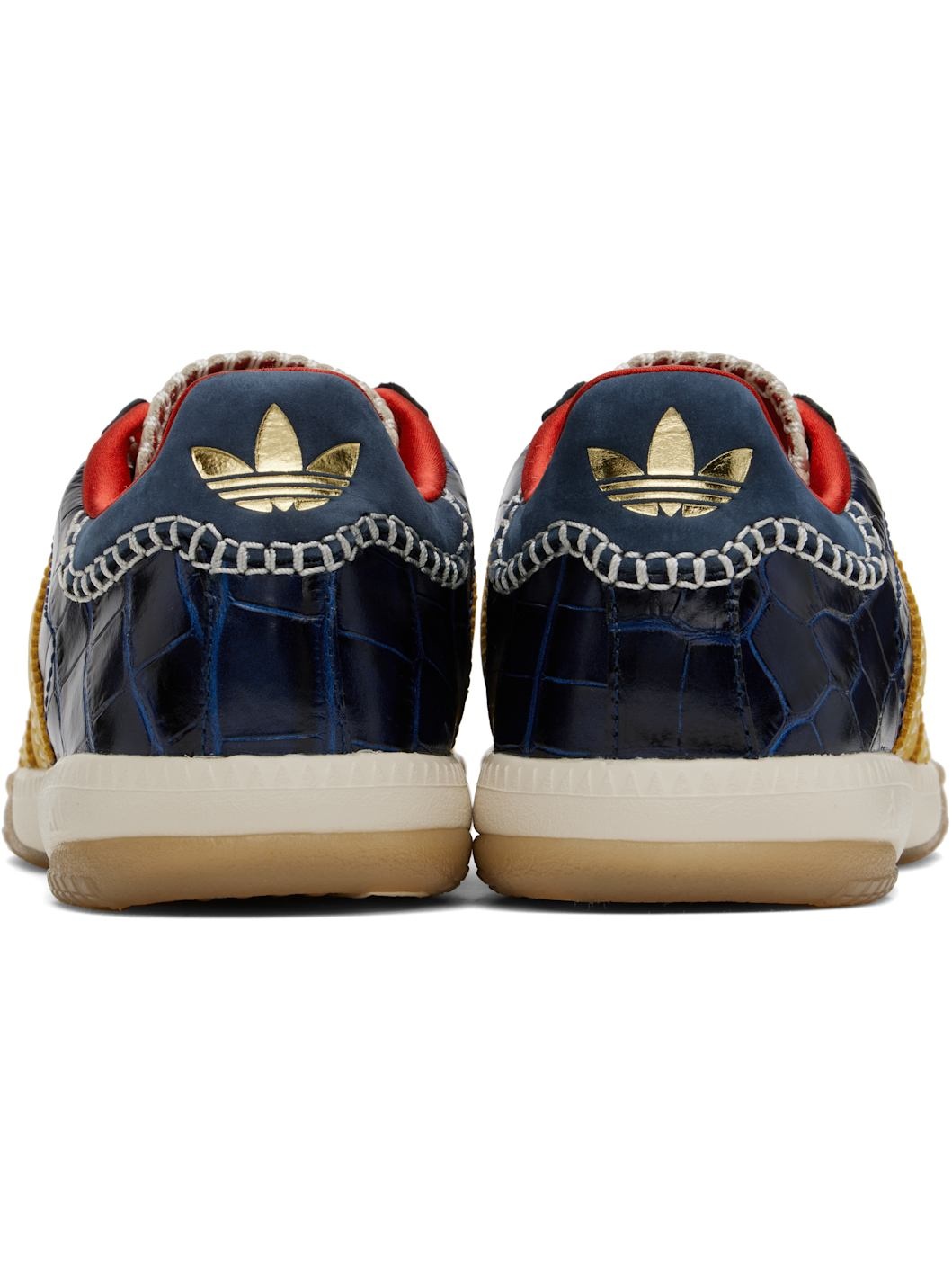 Yellow & Navy adidas Originals Edition MN Samba Sneakers - 2
