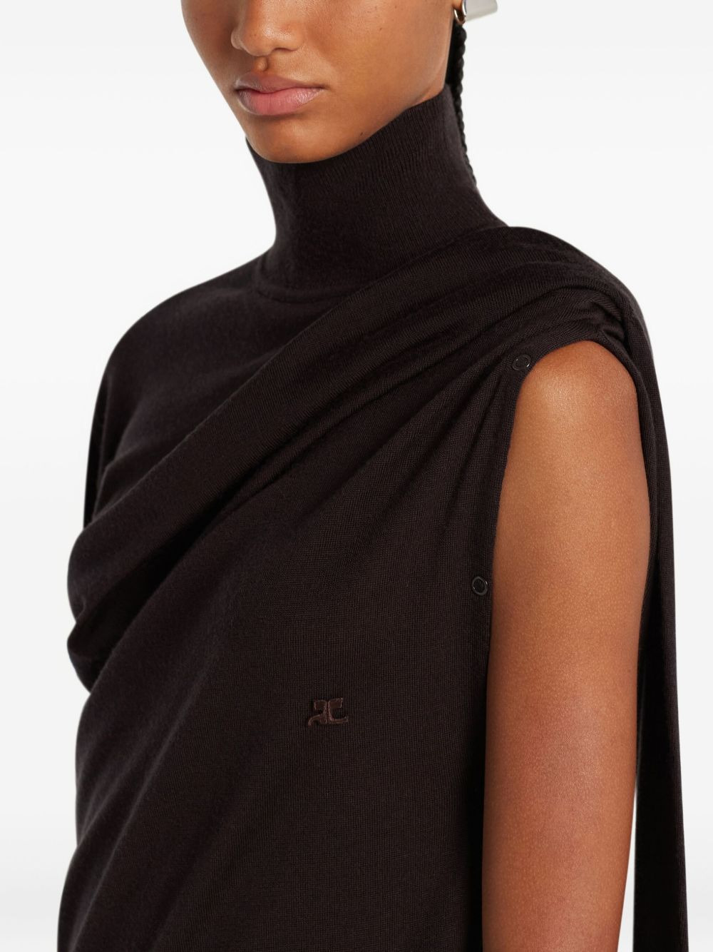 asymmetrical turtleneck dress - 5