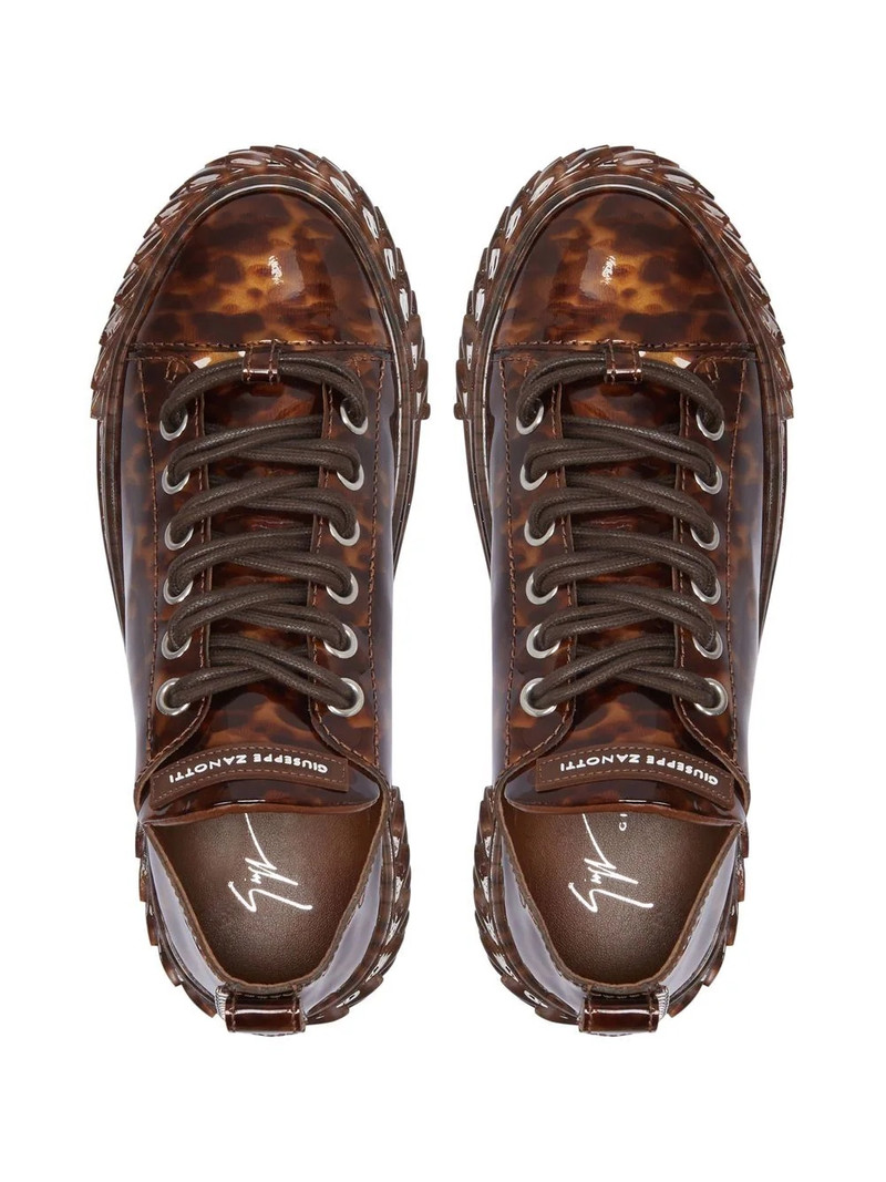 Blabber tortoiseshell-effect leather trainers 4