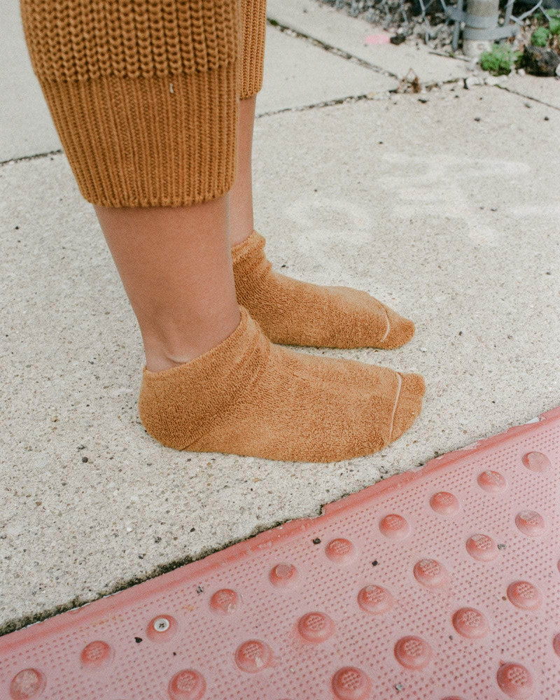 BASERANGE Buckle Ankle Socks - Textured Organic Cotton outlook