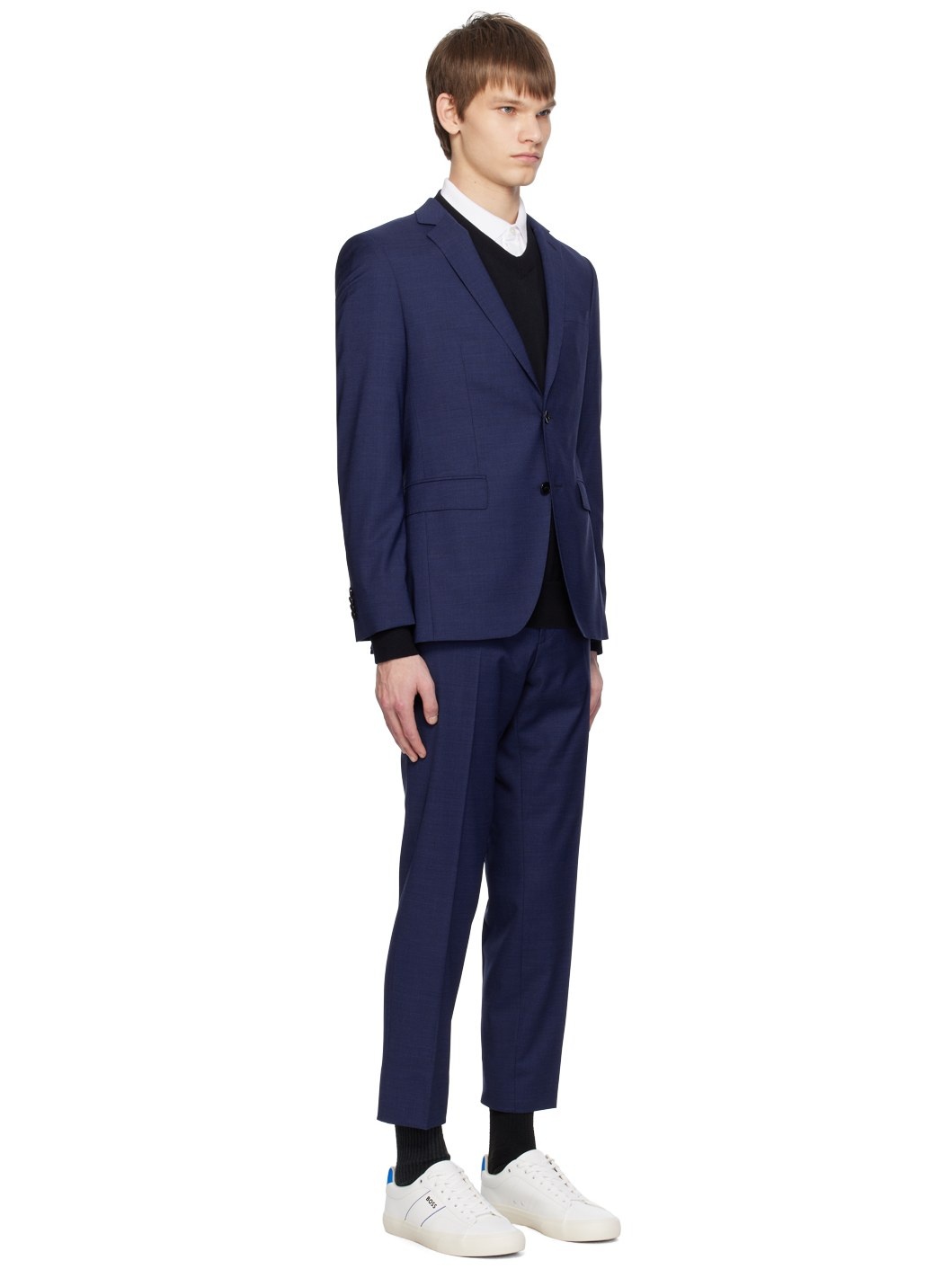 Navy Notched Lapel Suit - 2