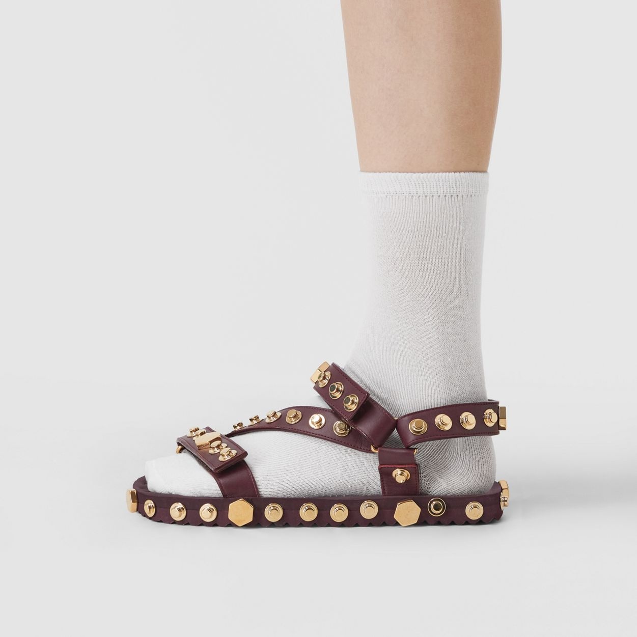 Studded Leather Sandals - 7