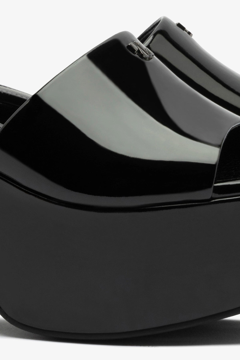 Miso Platform Mule In Black Patent Leather 4