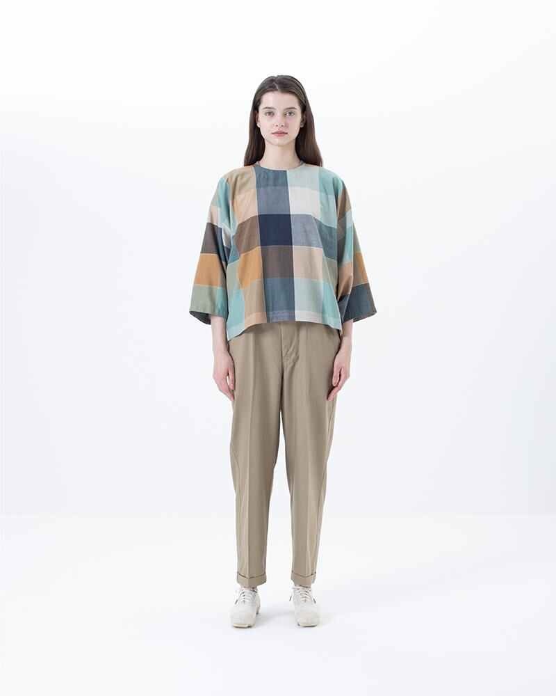 KIMONO BLOUSE CHECK BLUE - 2