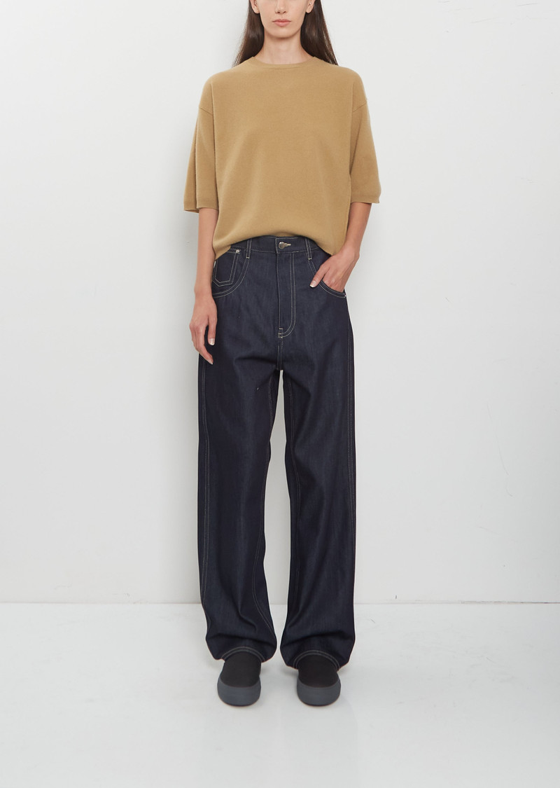 Phill Raw Cotton Denim with Contrast Stitching Pants 1