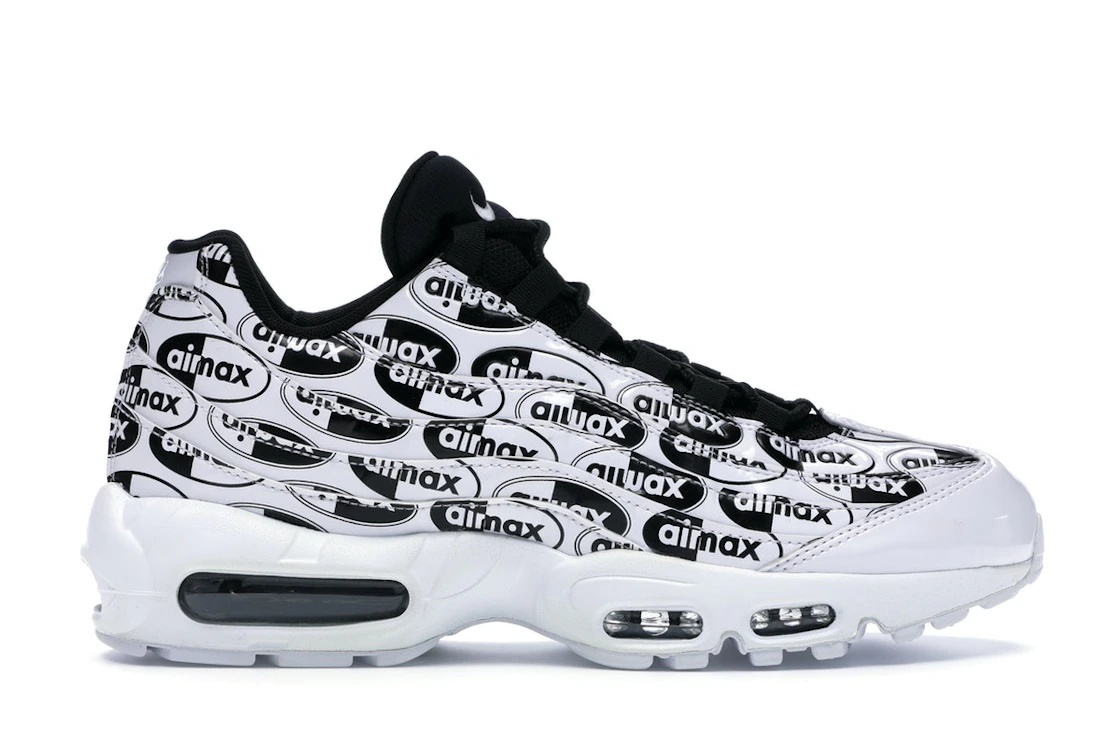 Nike Air Max 95 All Over Print White Black - 1