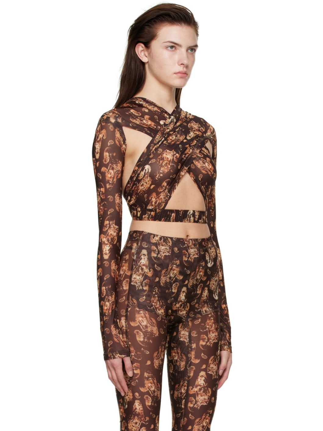 Brown Polyester Blouse - 2