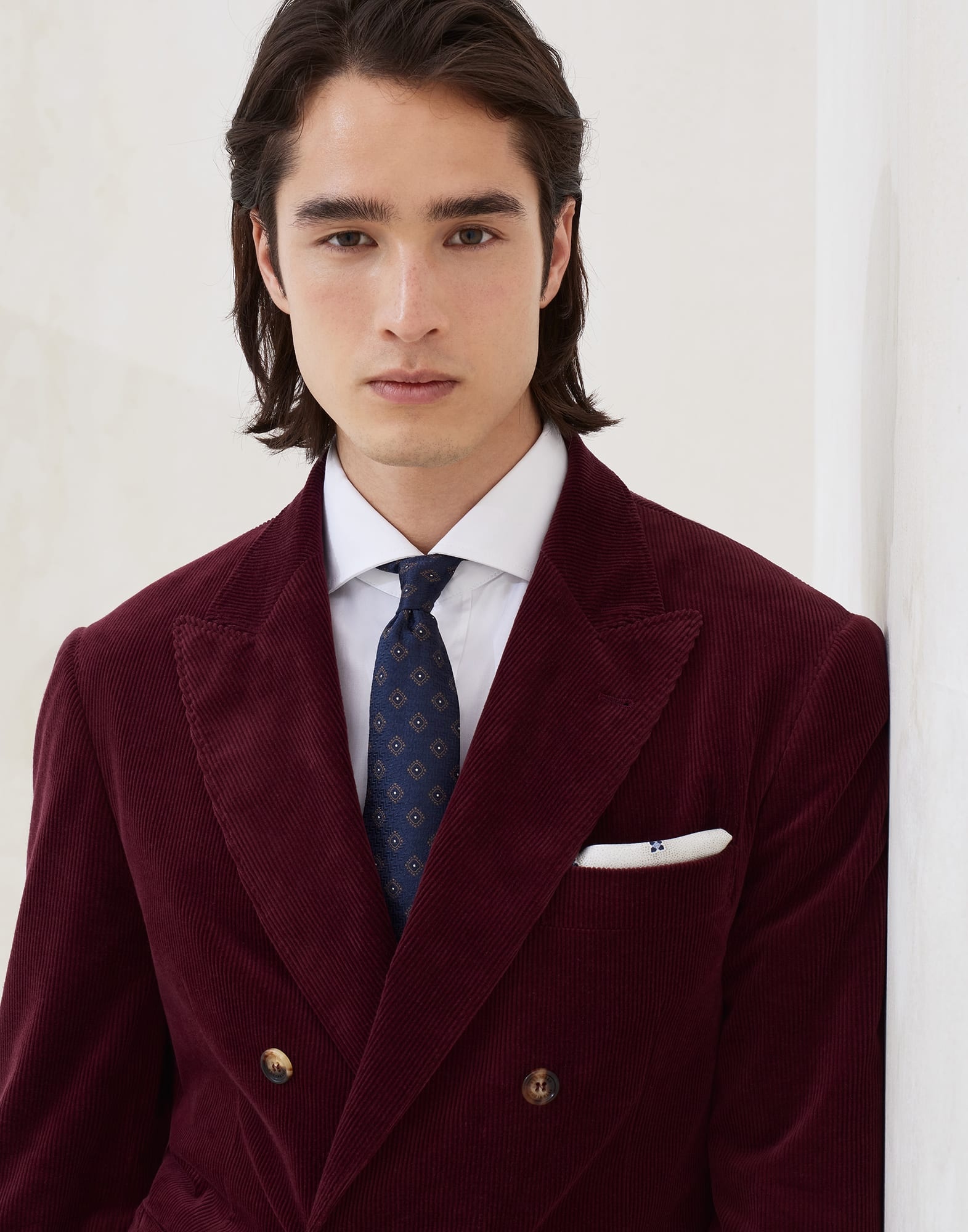 Silk tie with geometric pattern - 3