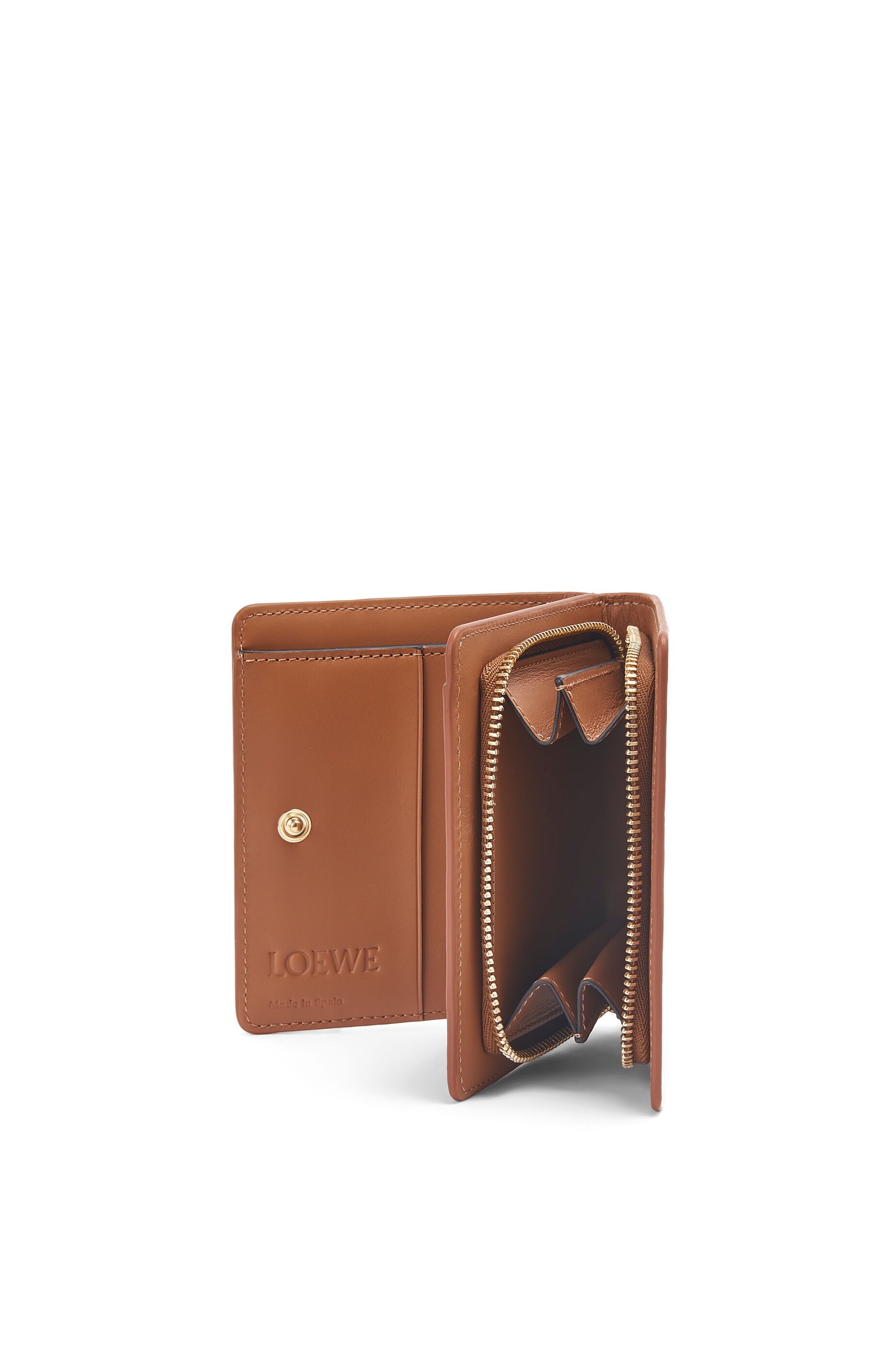 Puzzle compact zip wallet in classic calfskin - 3