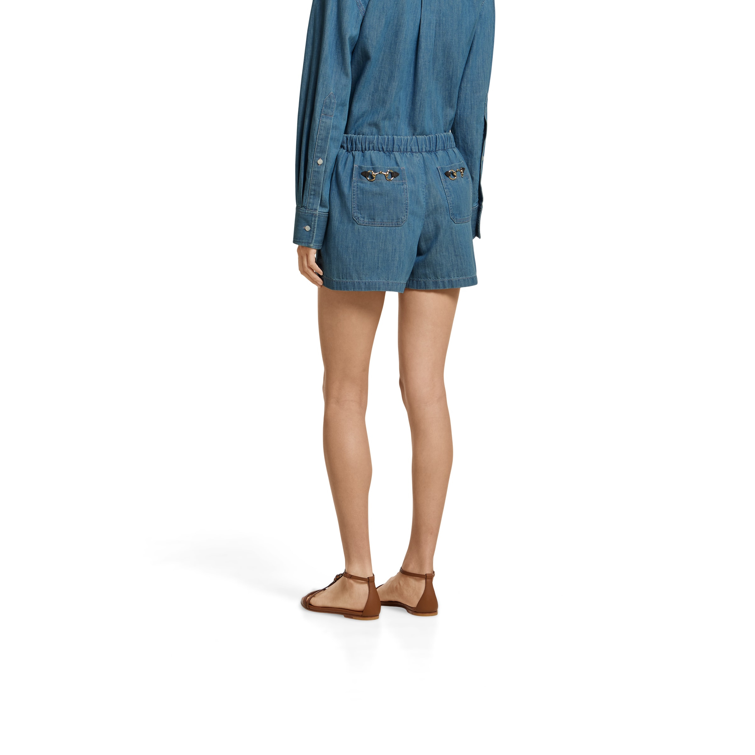 Denim shorts with Horsebit - 4