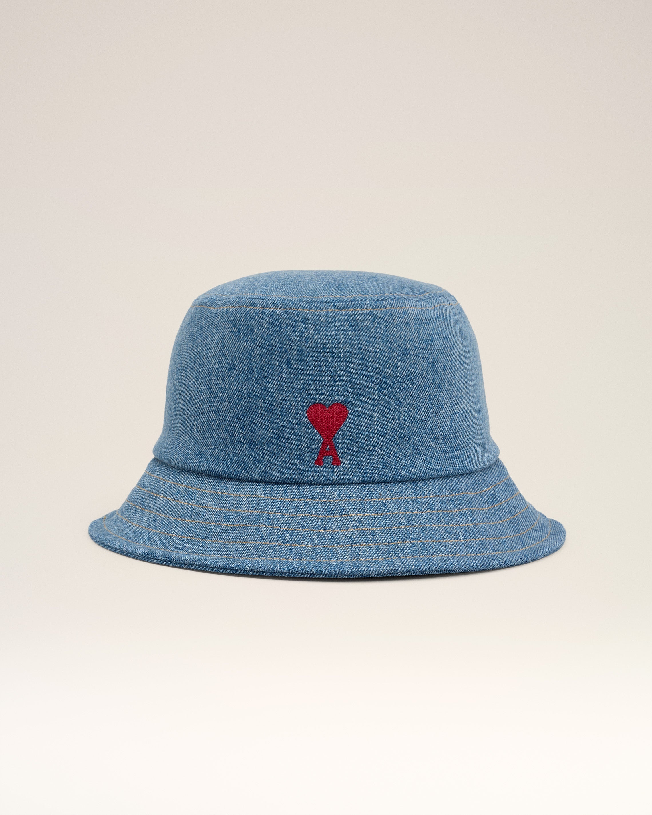 BLUE COTTON AMI DE COEUR EMBROIDERY BUCKET HAT - 4