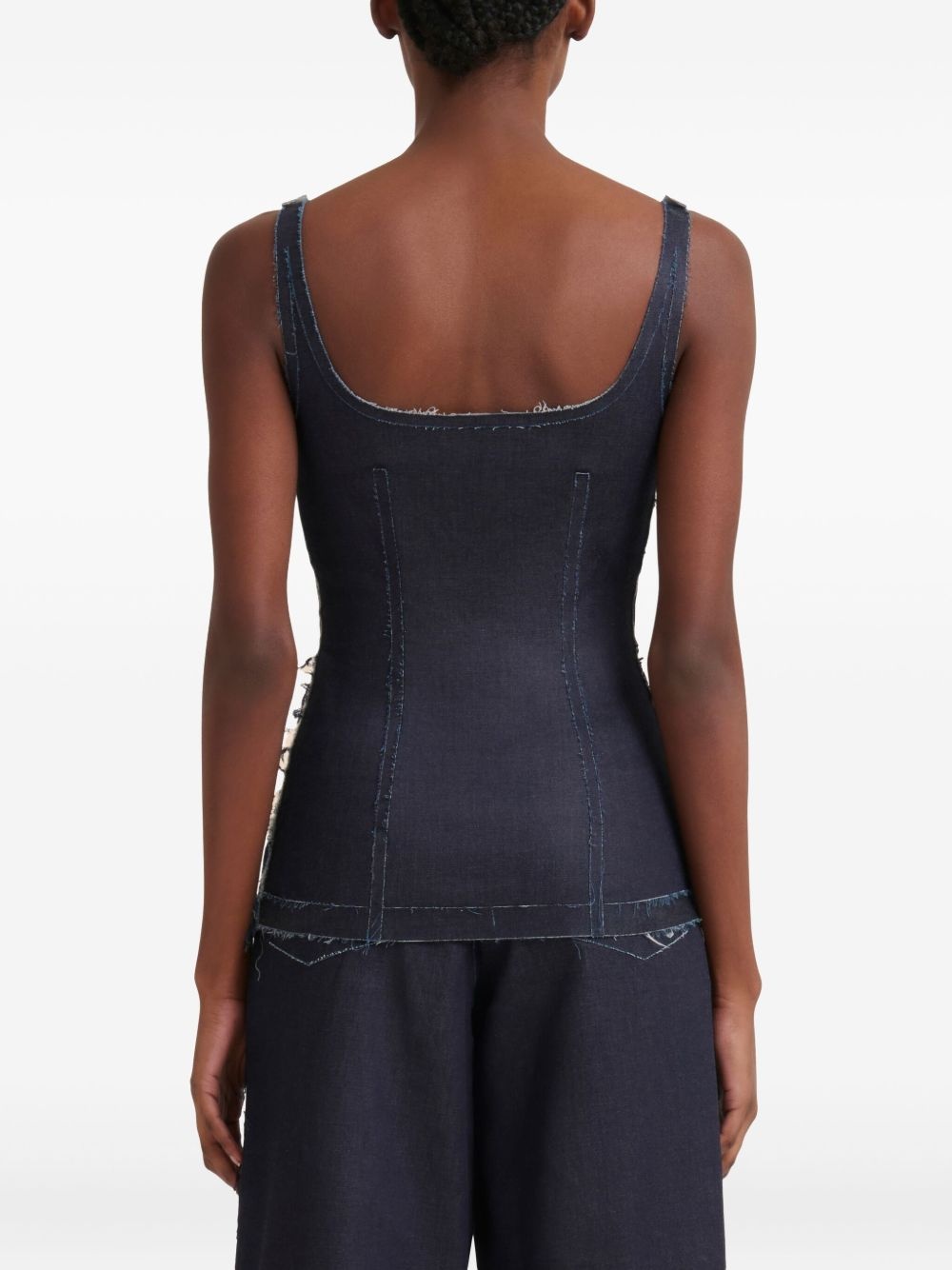 denim corset top - 4