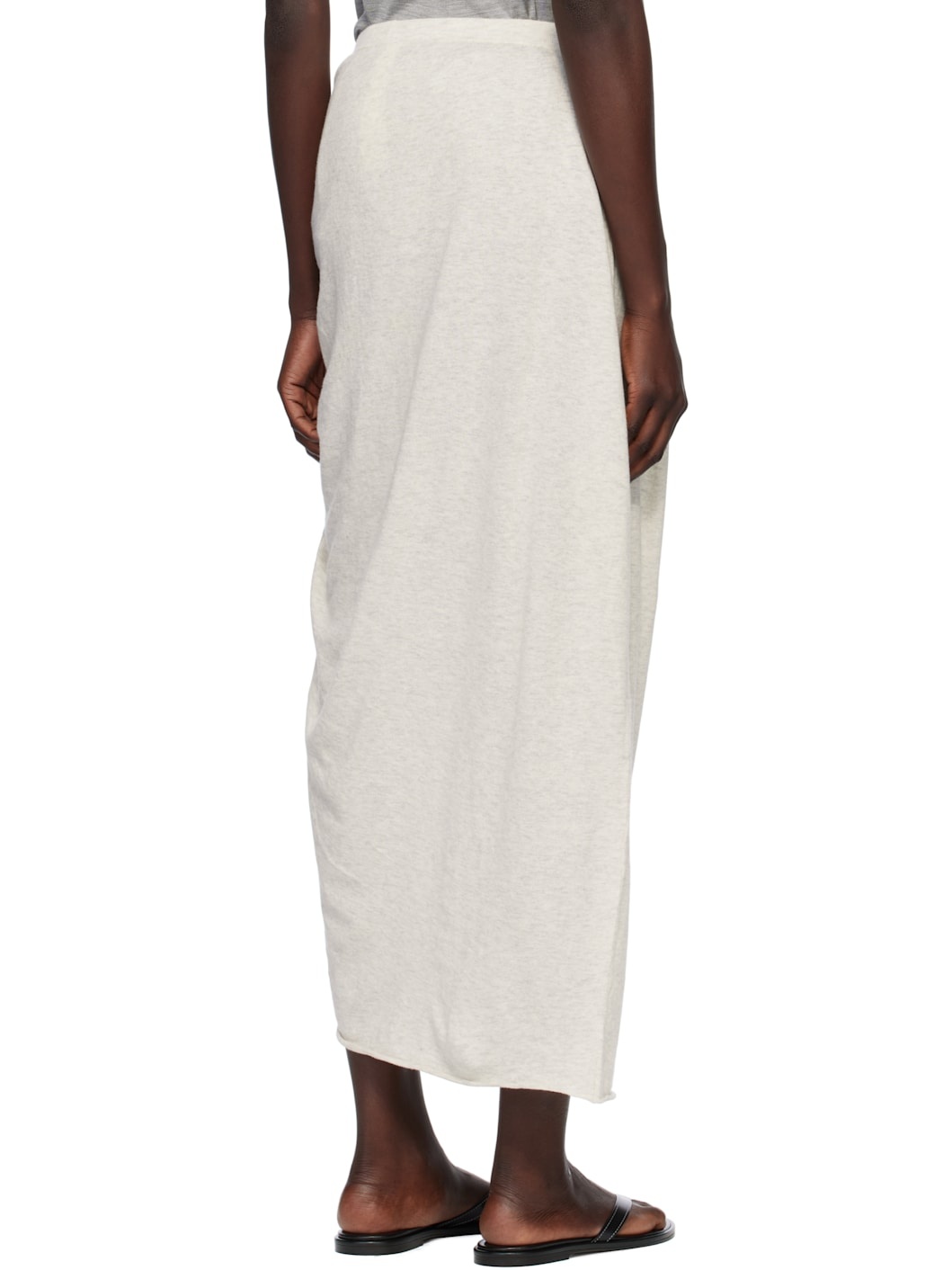Gray Drape Maxi Skirt - 3
