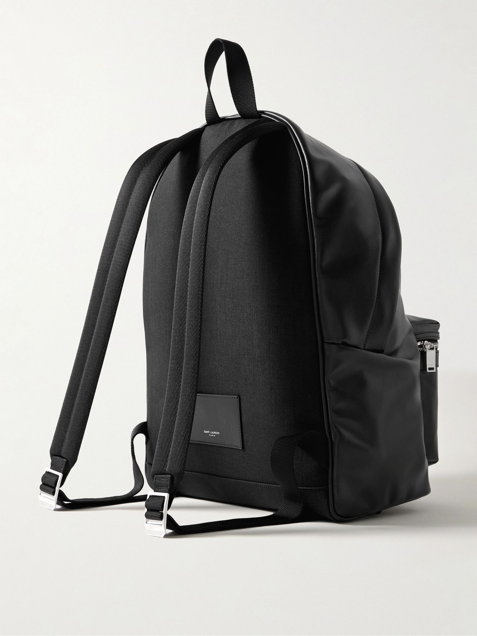 City Leather Backpack Black - 3