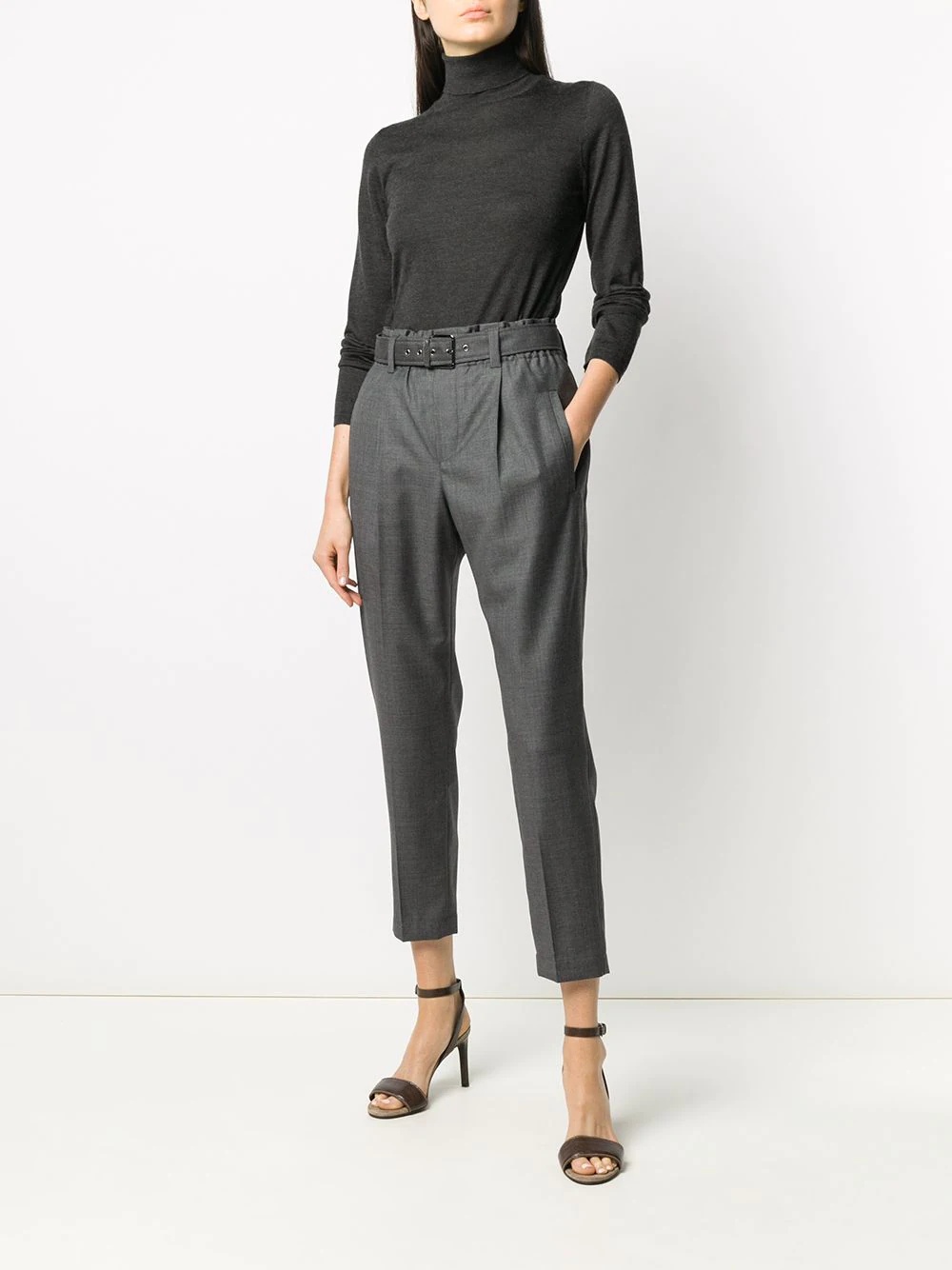 belted waist trousers - 2