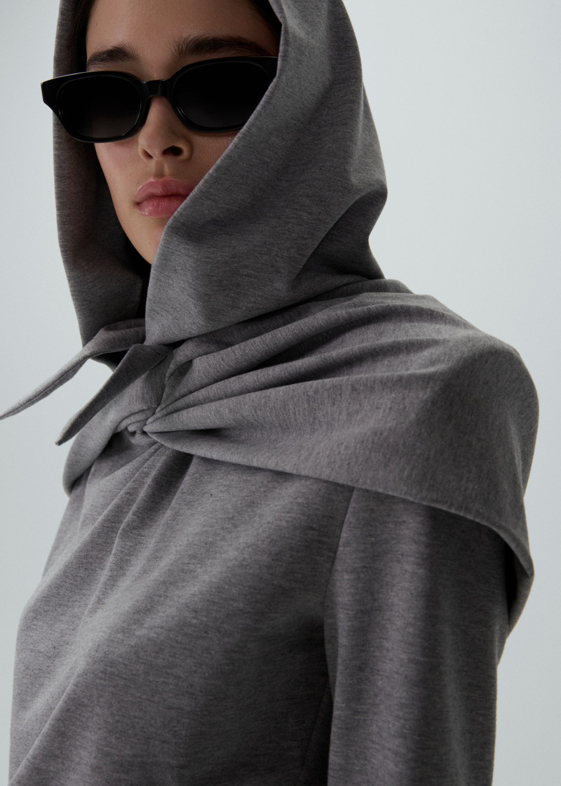 Babouchka style hoodie in grey 4