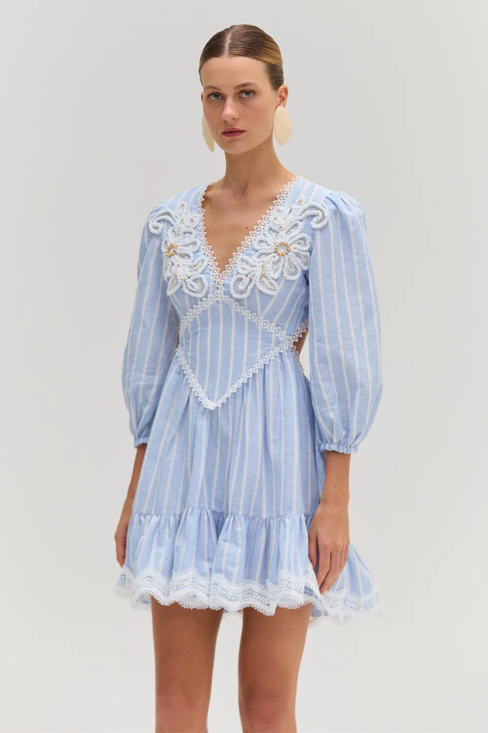 MARINE LINEN MINI DRESS - 1