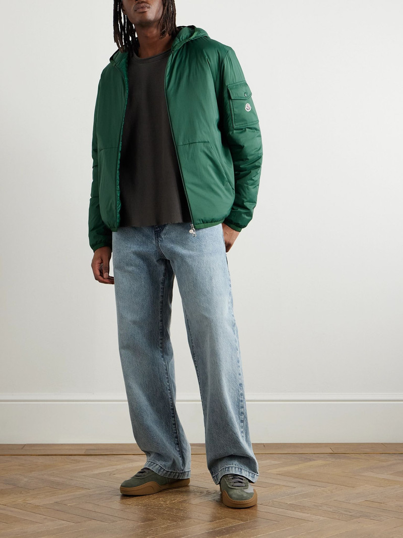 Moncler Monteynard Logo-Appliquéd Nylon Hooded Down Jacket Green outlook