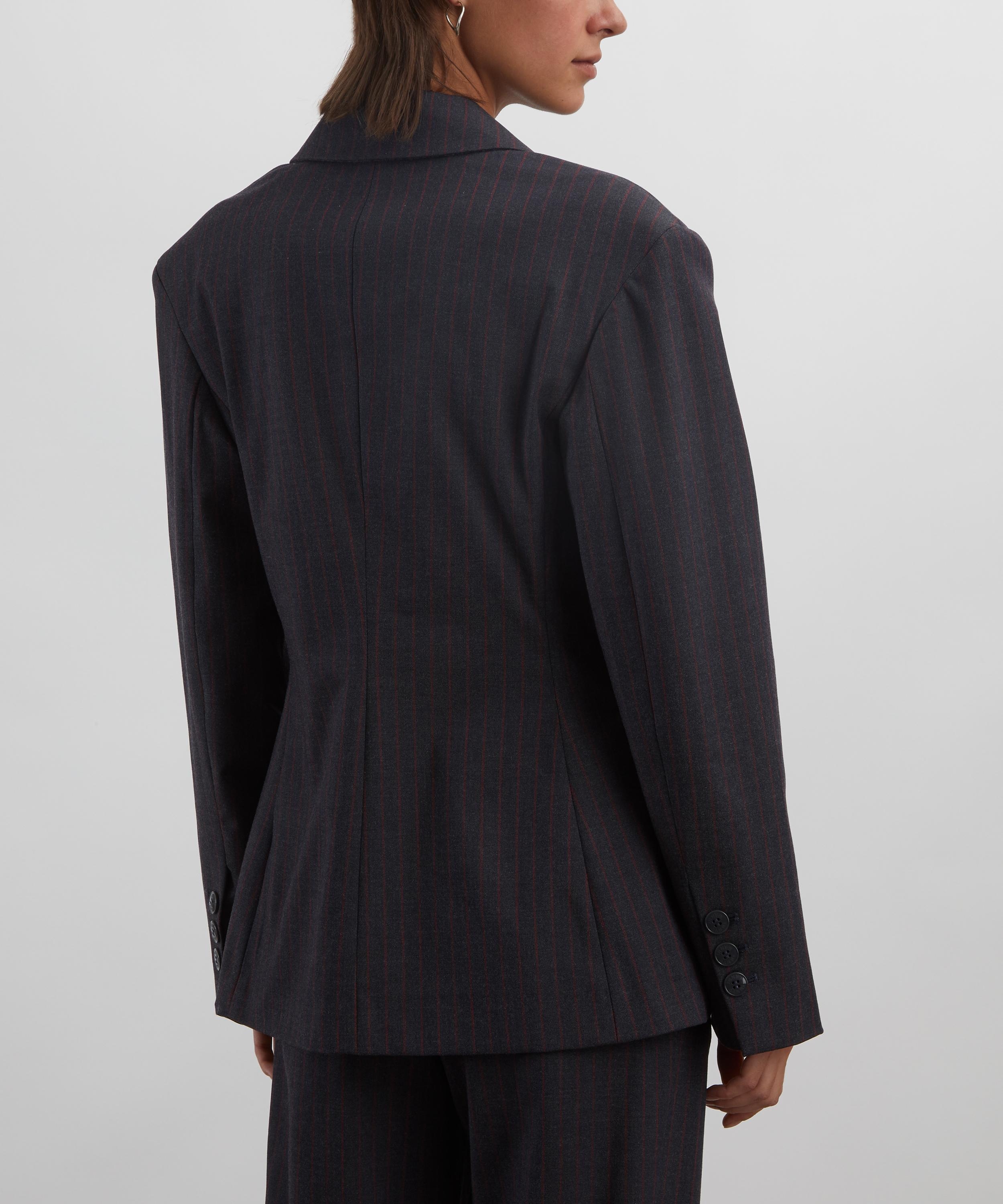 Black Pinstripe Blazer - 4