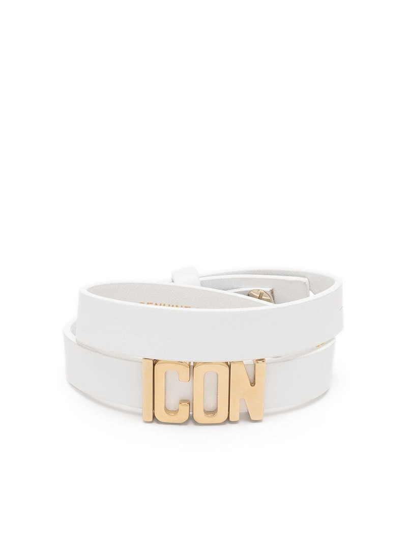 Icon wraparound leather bracelet 1