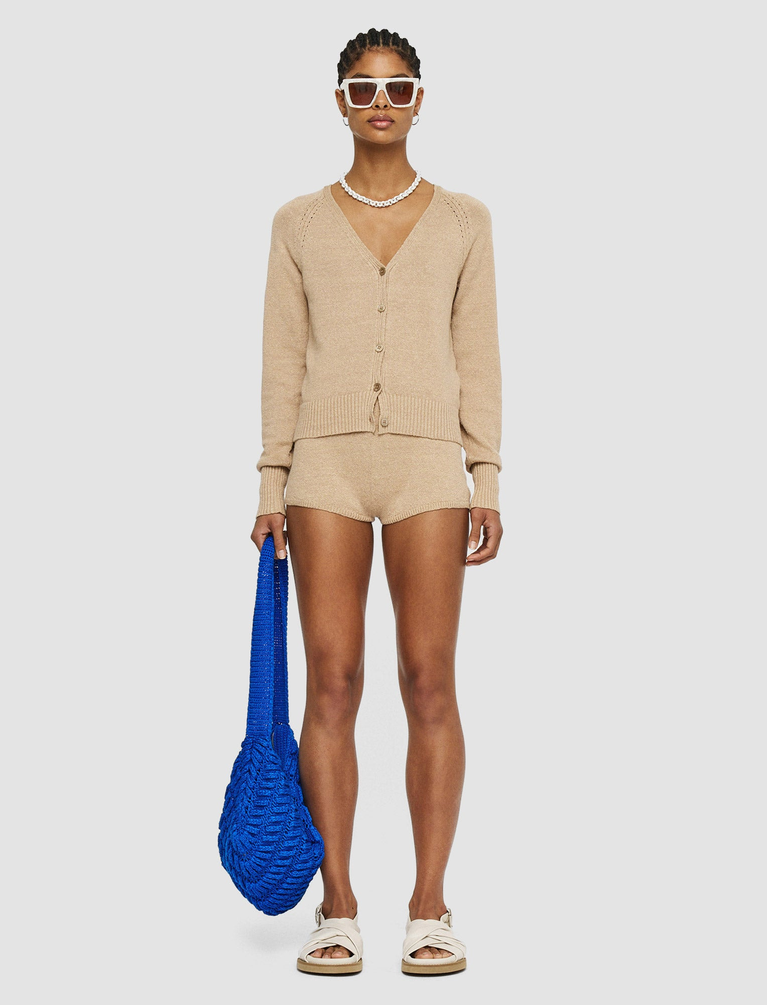Linen Blend Knitted Cardigan - 2