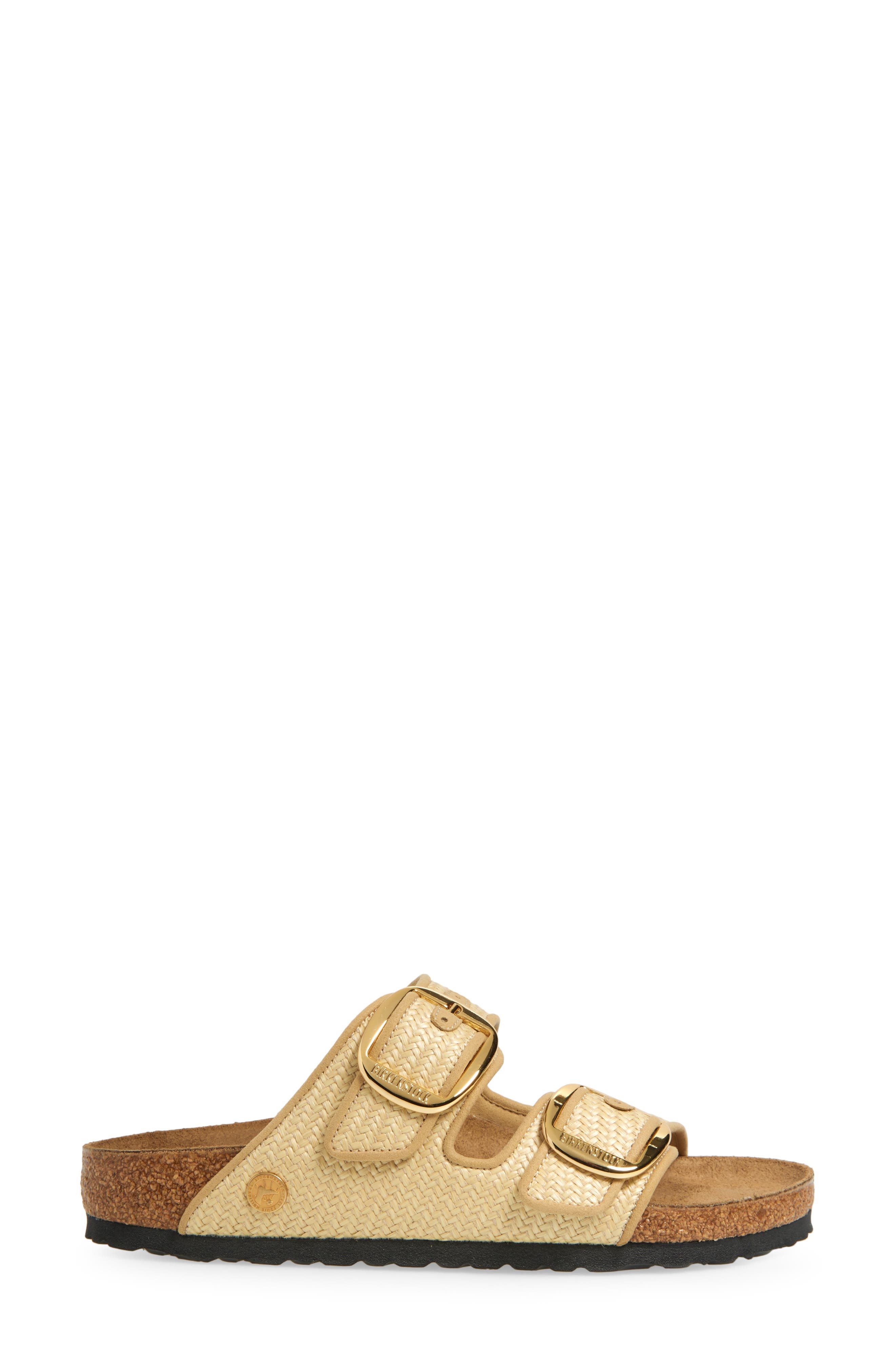 Birkenstock Arizona Hammered Big Buckle Slide Sandal in Beige at Nordstrom - 3