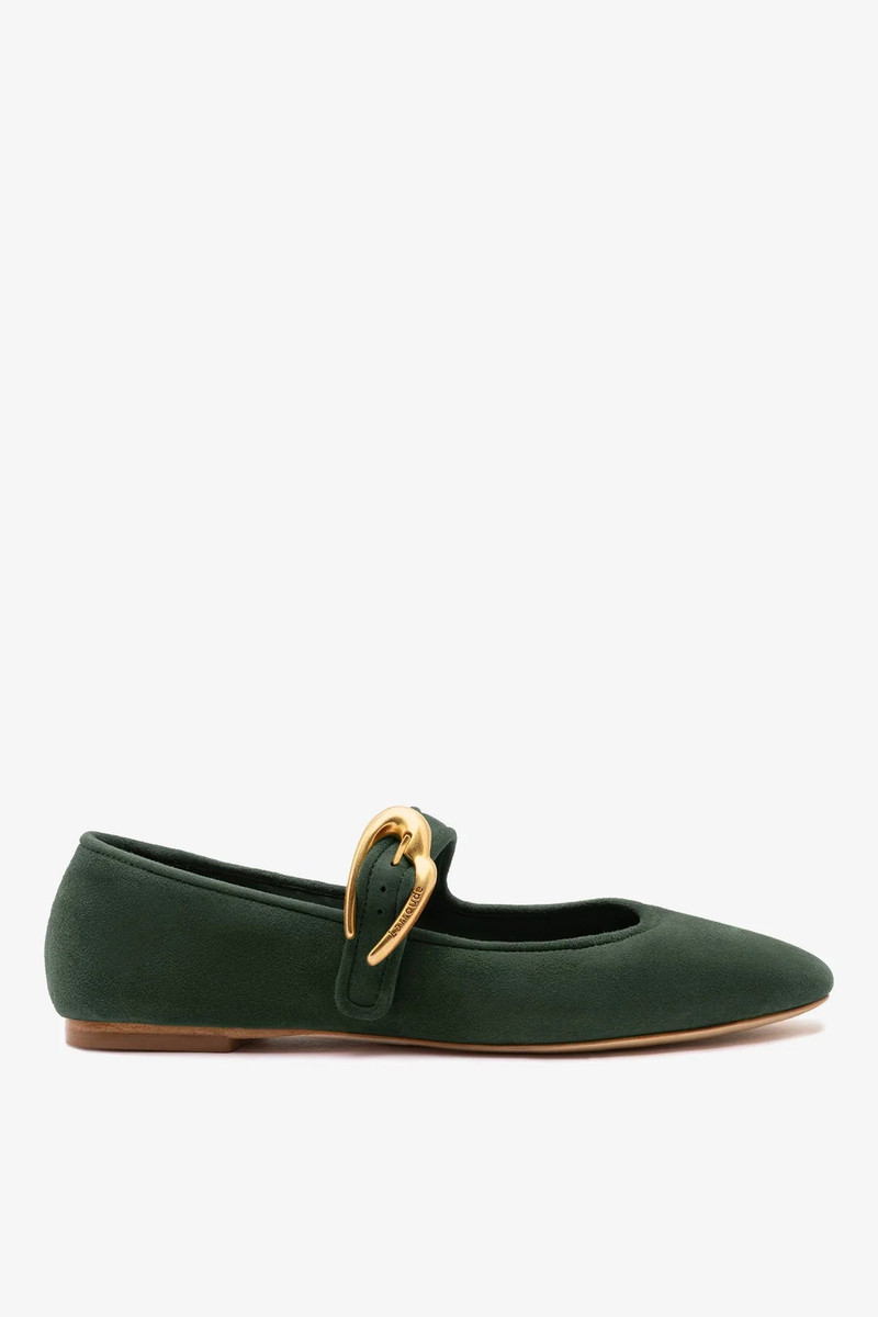 Verona Ballet Flat Deep Olivine Suede 1