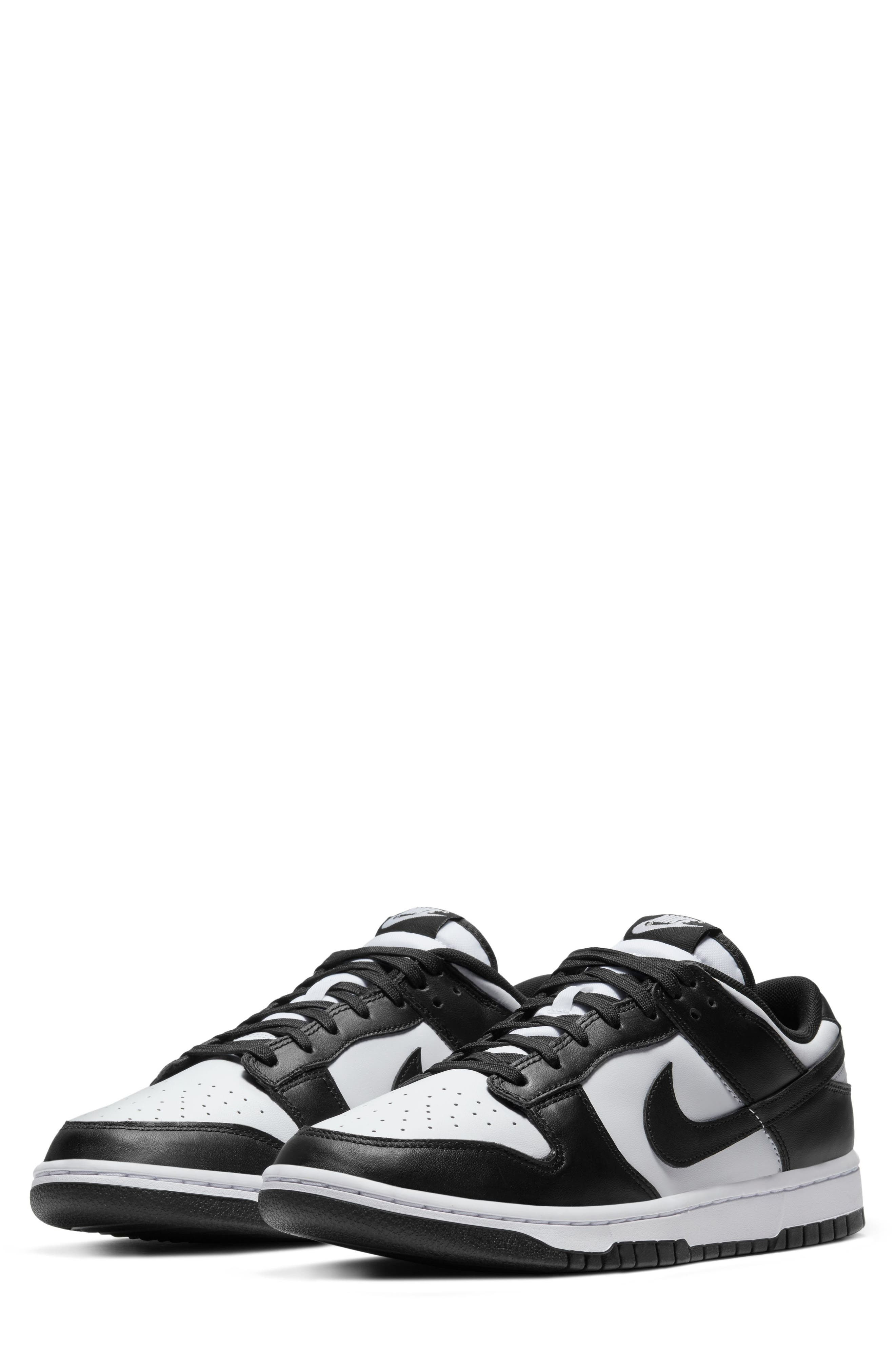 Nike Dunk Low Retro Basketball Sneaker in White/Black/White at Nordstrom - 1