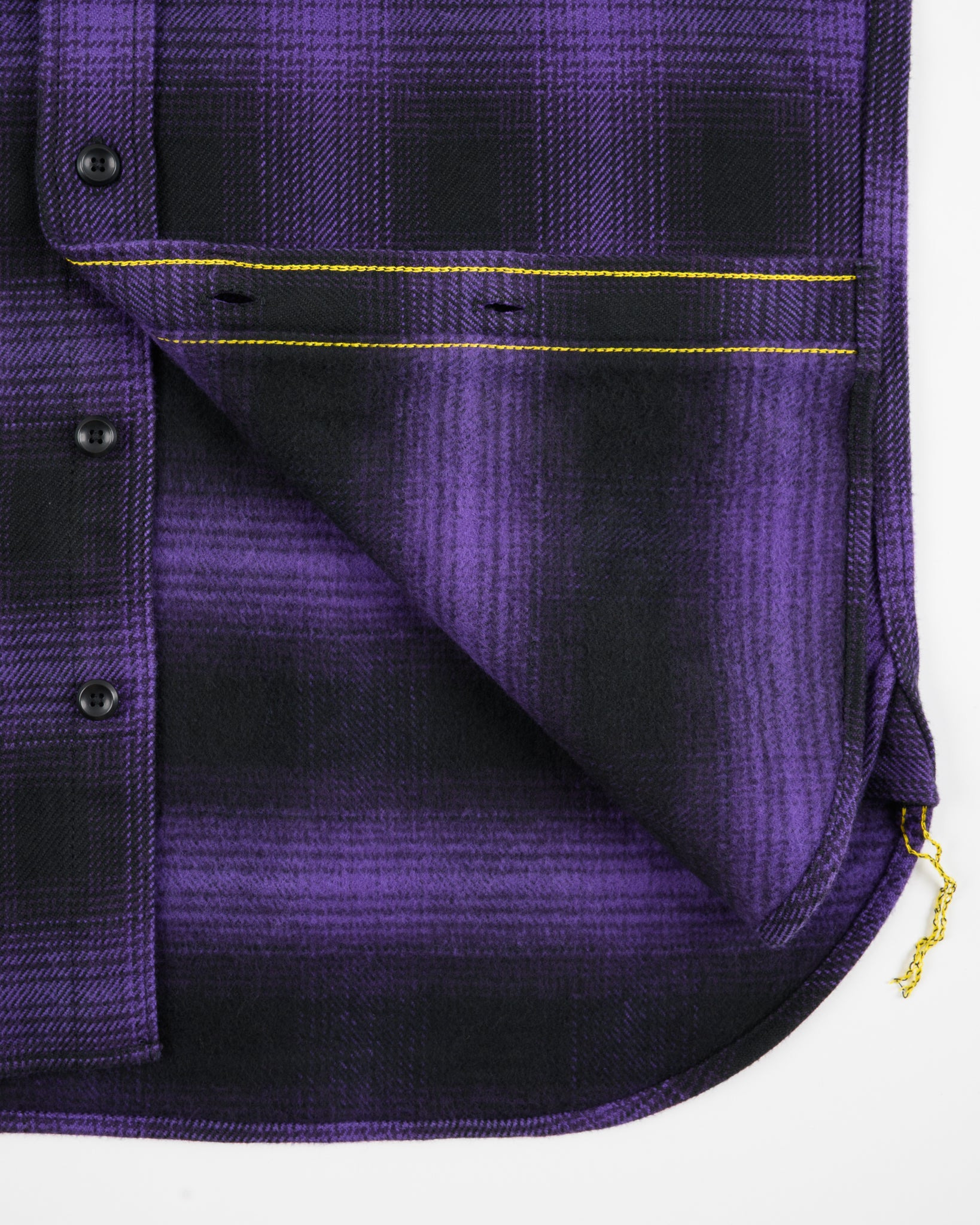IHSH-265-PUR Ultra Heavy Flannel Ombré Check Work Shirt - Purple/Black - 11