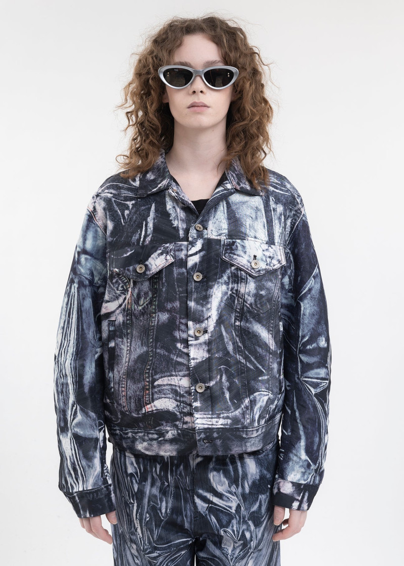 BLACK MIRAGE PRINTED DENIM JACKET 1