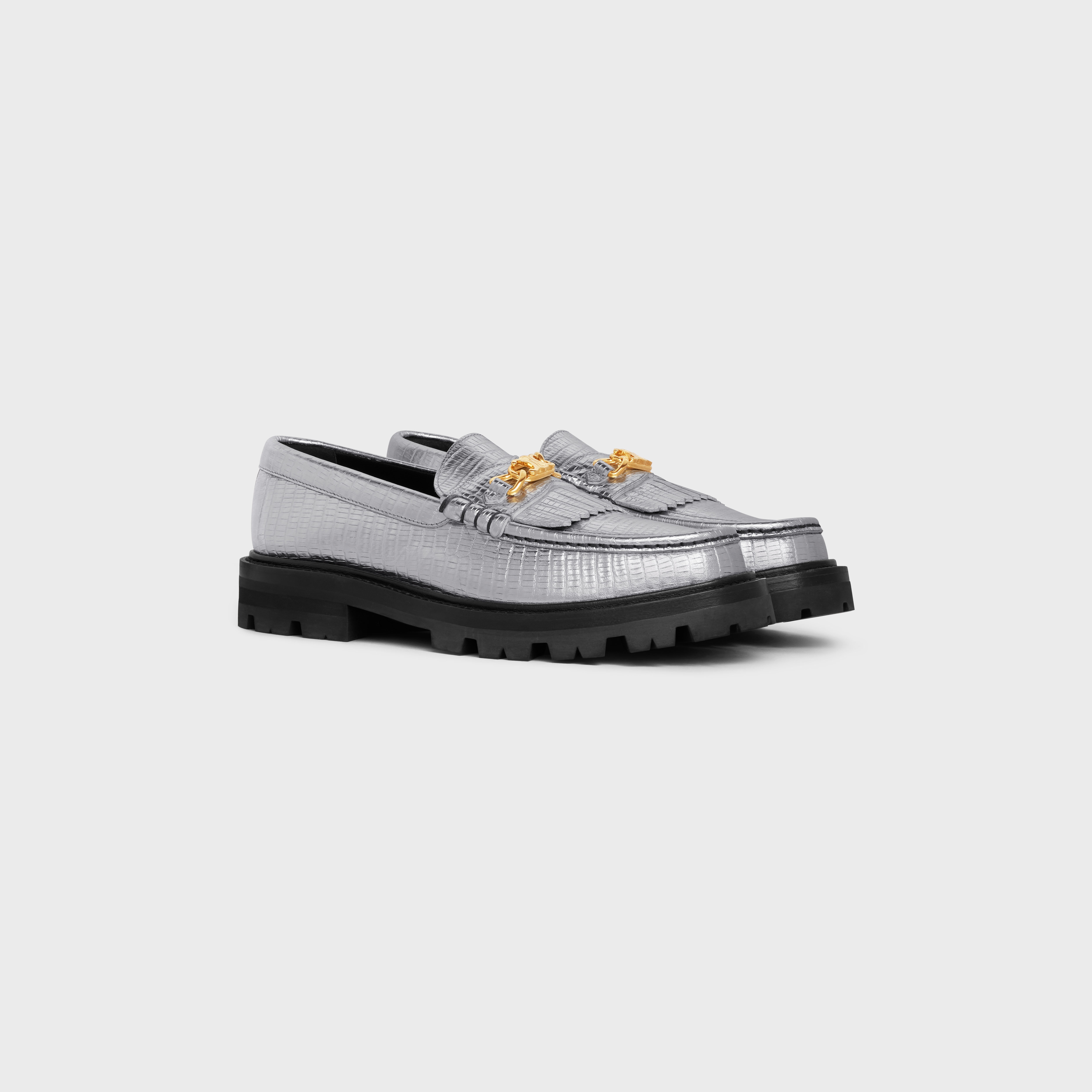 MARGARET LOAFER WITH TRIOMPHE in LAMINATED TEJUS STAMPED CALFSKIN - 2