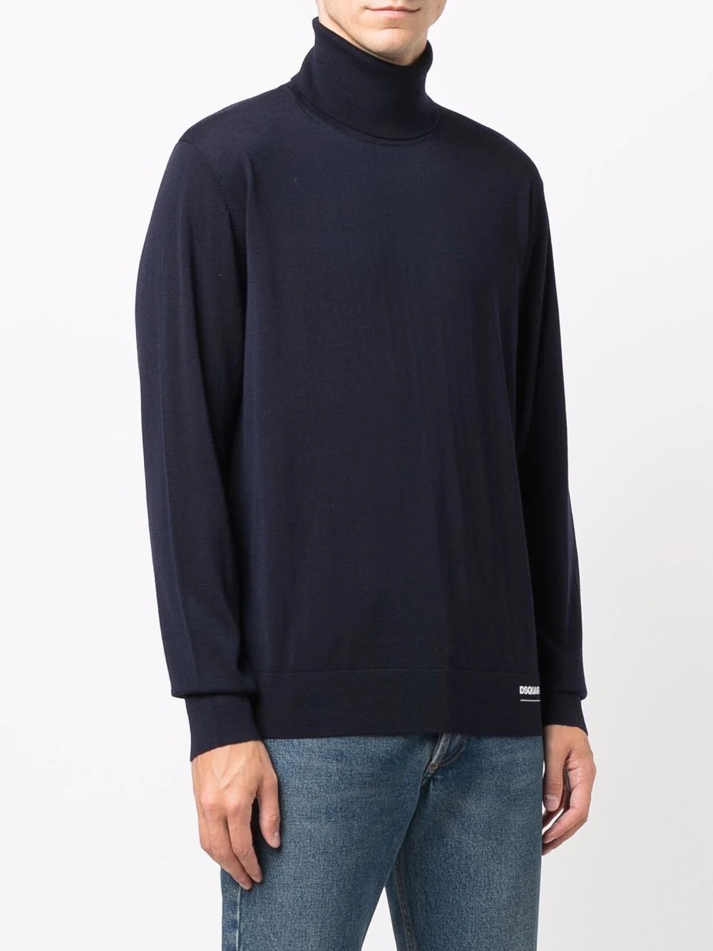 logo-print roll neck sweater - 3