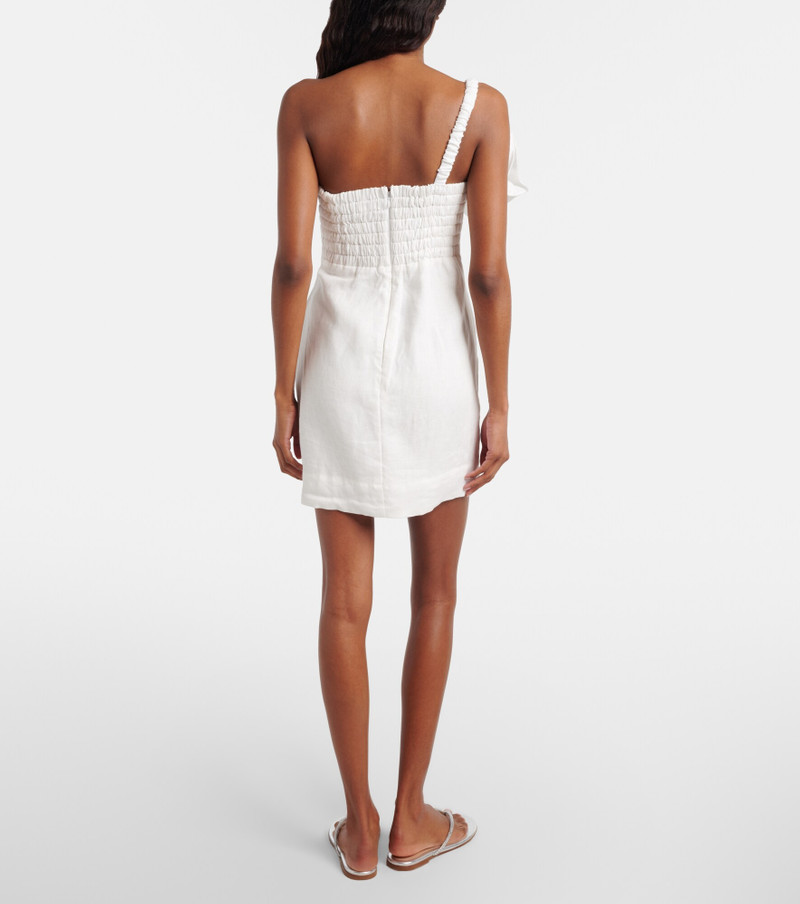 Floral-appliqué linen minidress 3