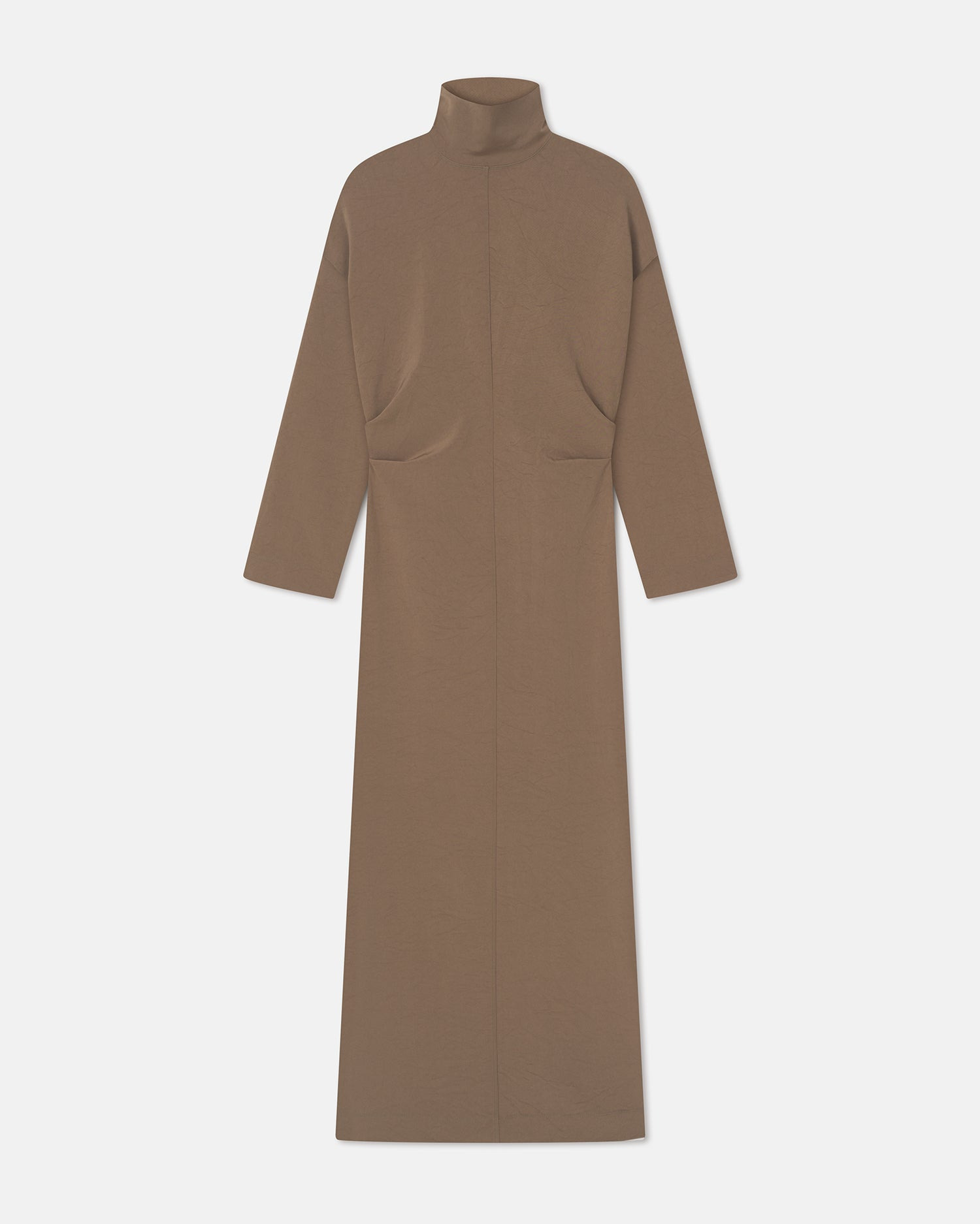 Draped Paper Jersey Turtleneck Dress - 3