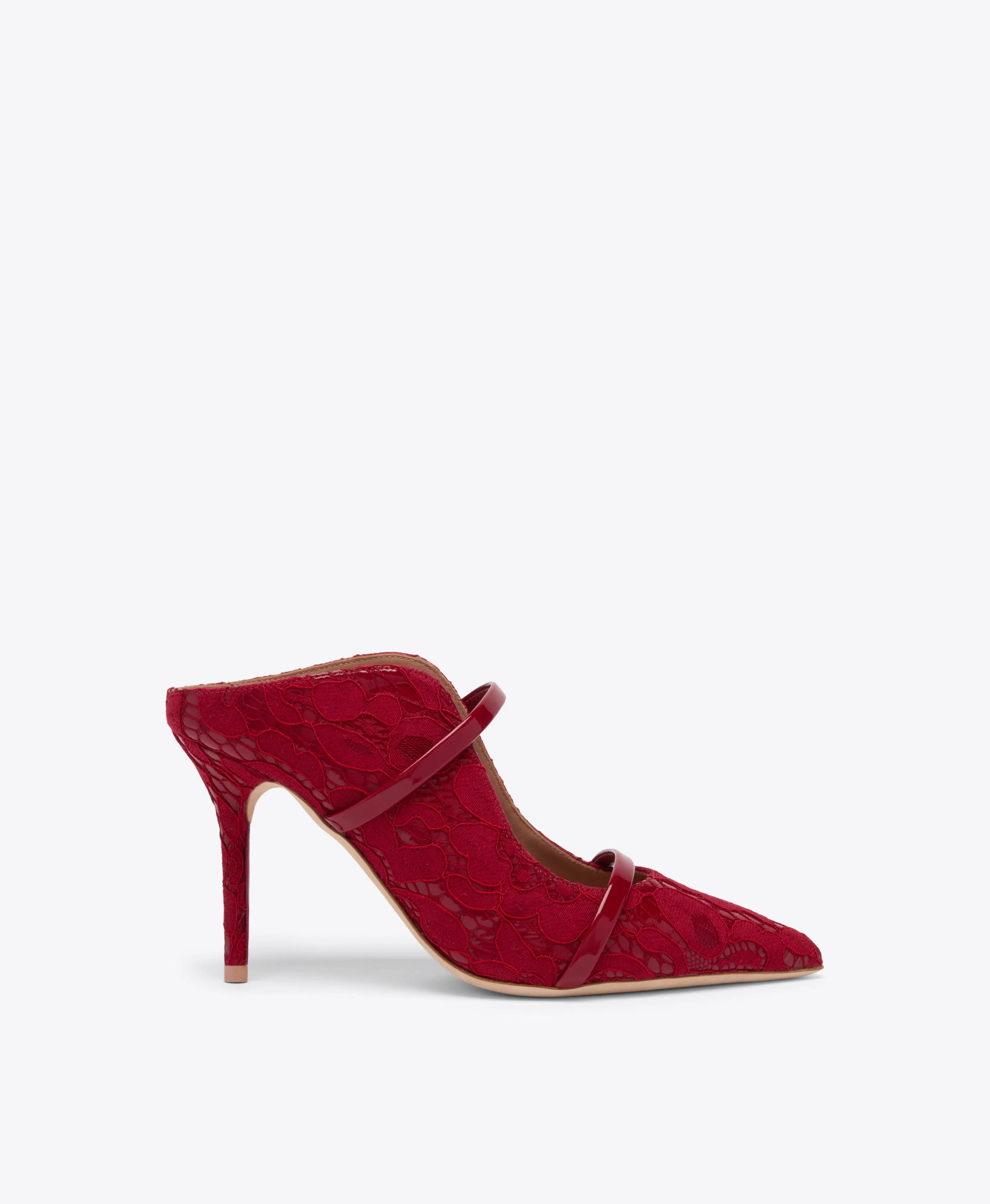 Maureen 85 Red Lace Gloss Mules - 1